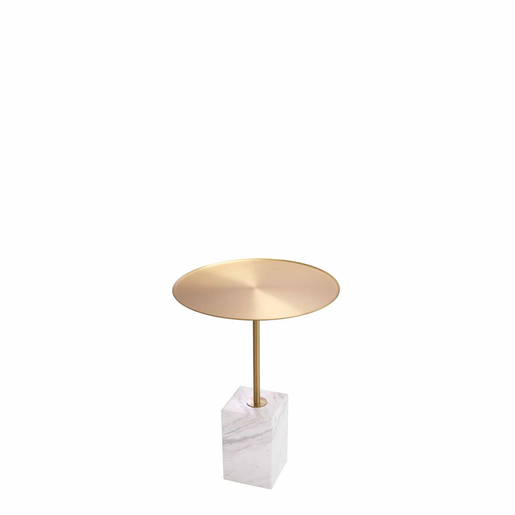 Eichholtz Cole - Side Table Brushed Brass/White Marble