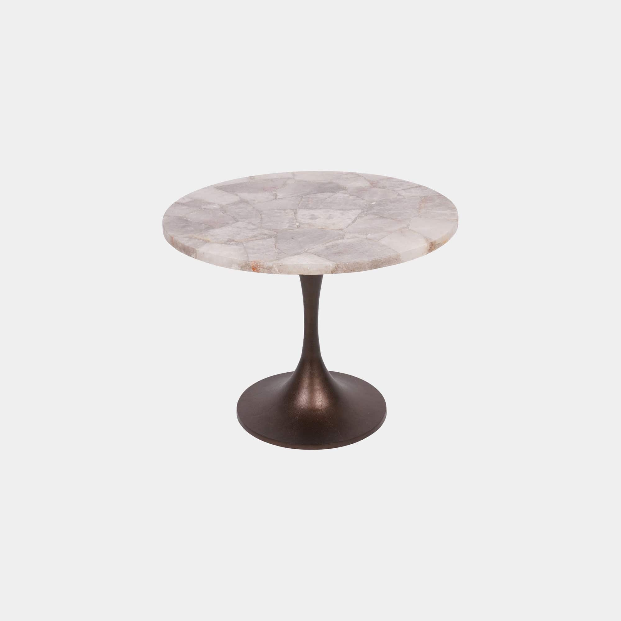 Gemstone - 60cm Side Table In Smokey Quartz Finish