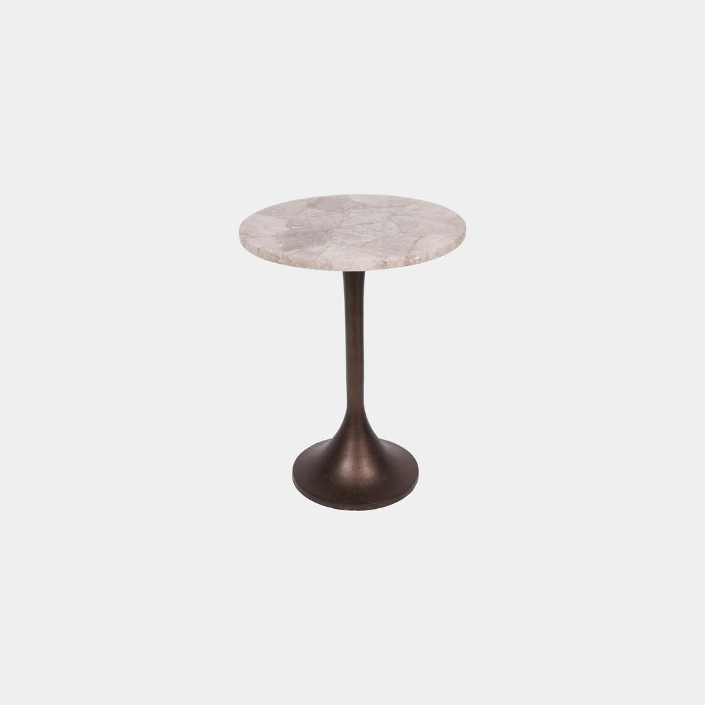 Gemstone - 42cm Side Table In Smokey Quartz Finish