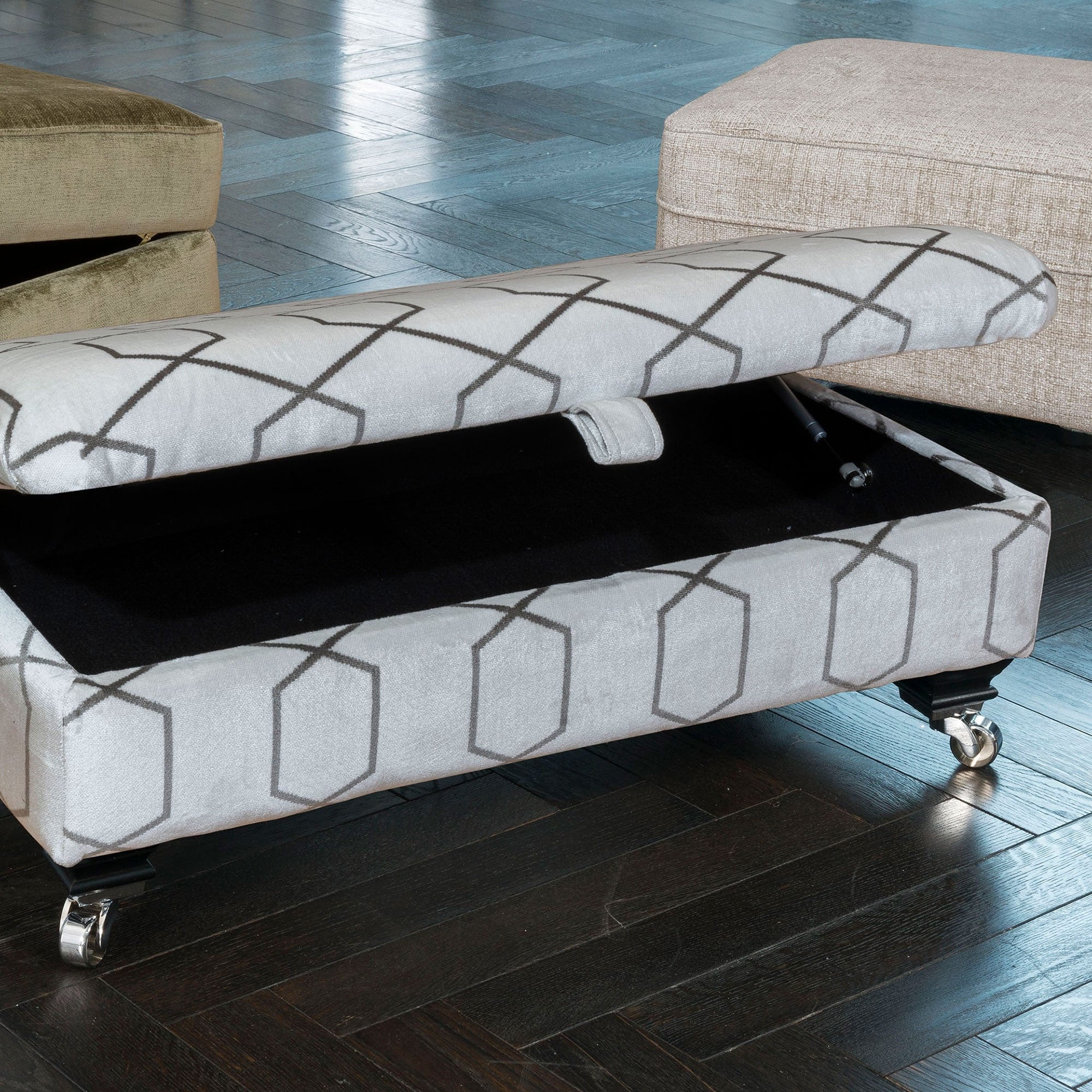 Chartwell - Storage Ottoman Footstool Legged, Fabric