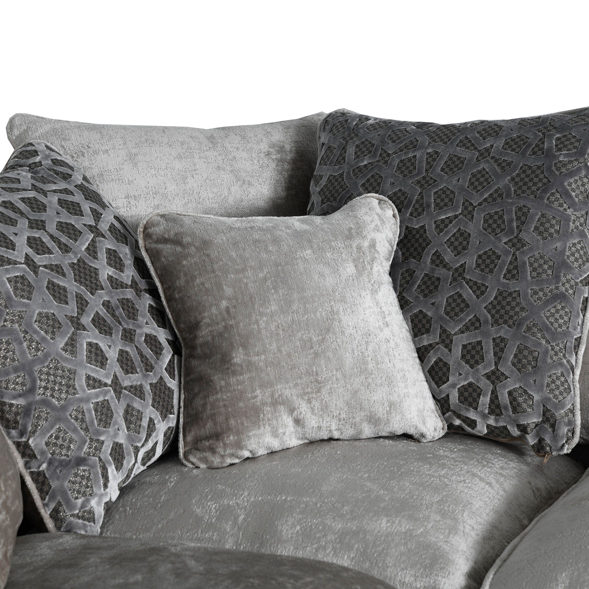 Pillow Back 2 Seat RHF Arm With LHF Chaise Including Footstool In Fabric Grade D