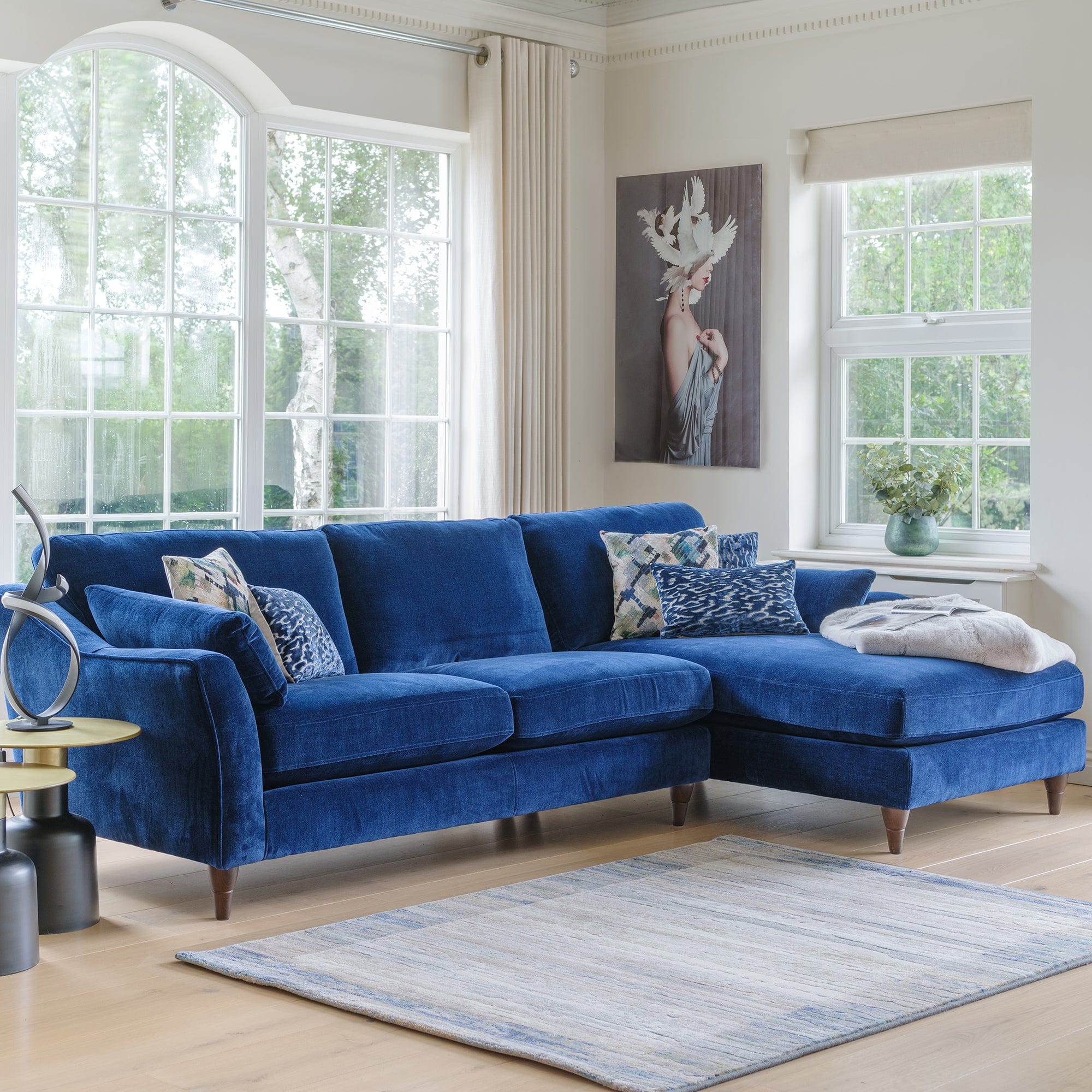 Oscar - Large LHF Chaise Sofa, Fabric