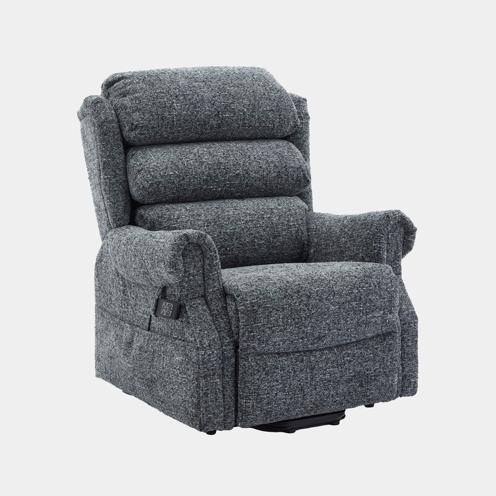 Bude - Dual Motor Rise & Recline Chair In Fabric Stormcloud