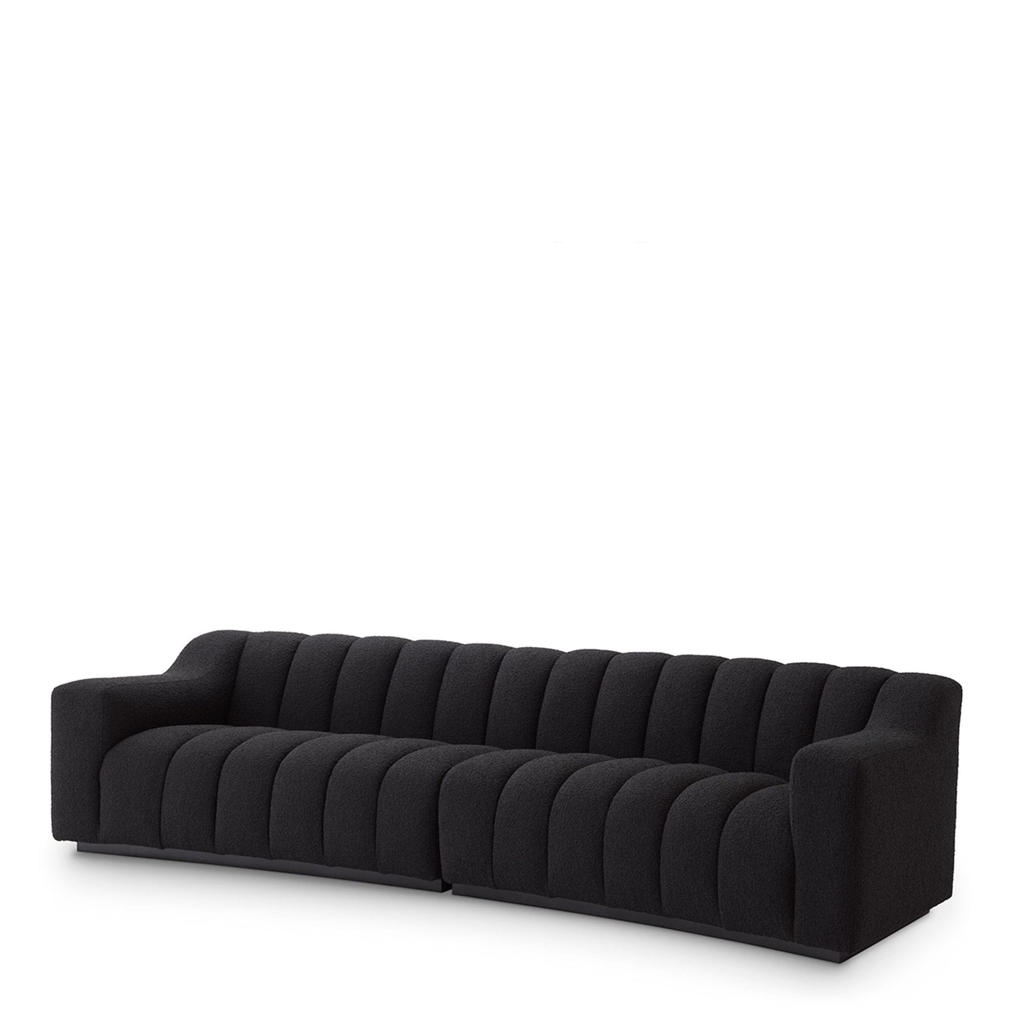 Large Sofa In Fabric Boucle Black