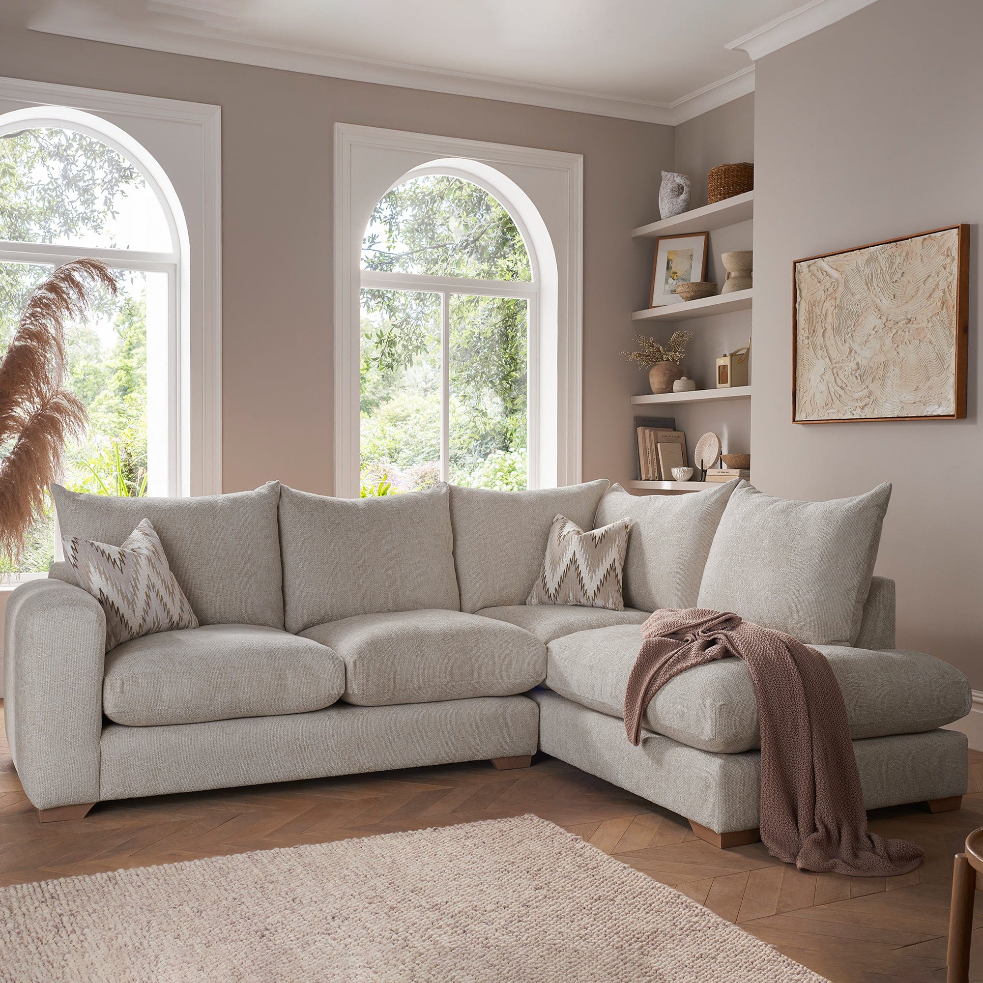 RHF Corner Group (2 Seat RHF Sofa, LHF Chaise) With Fibre Interiors In Fabric Grade C