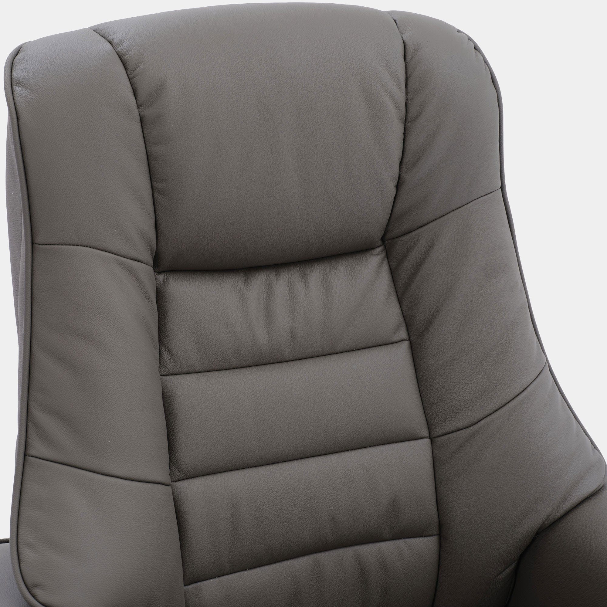 Royale - Swivel Recliner Chair & Footstool In Leather Match Cinder