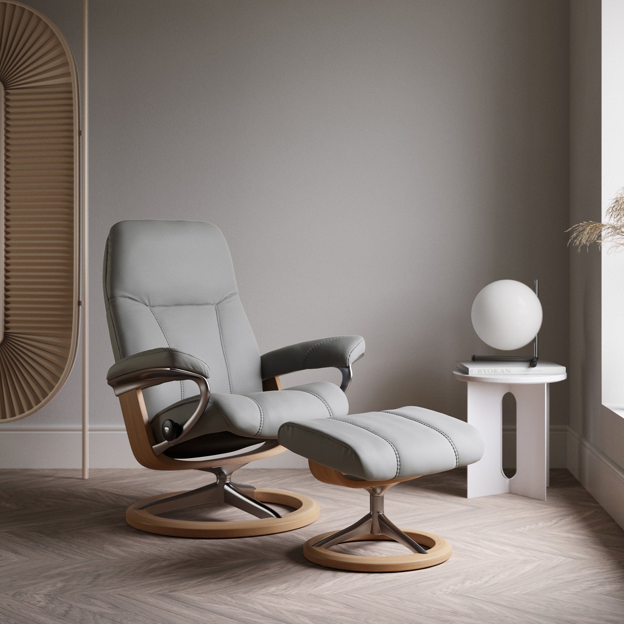 Stressless Consul - Armchair & Stool, Signature Leather