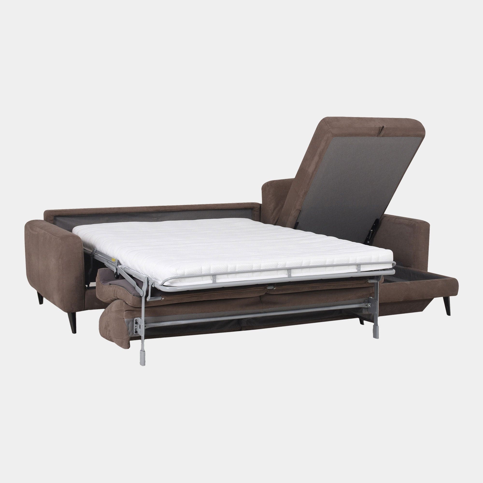 Volante - RHF Chaise Sofa Bed With Storage & Mattress, Fabric