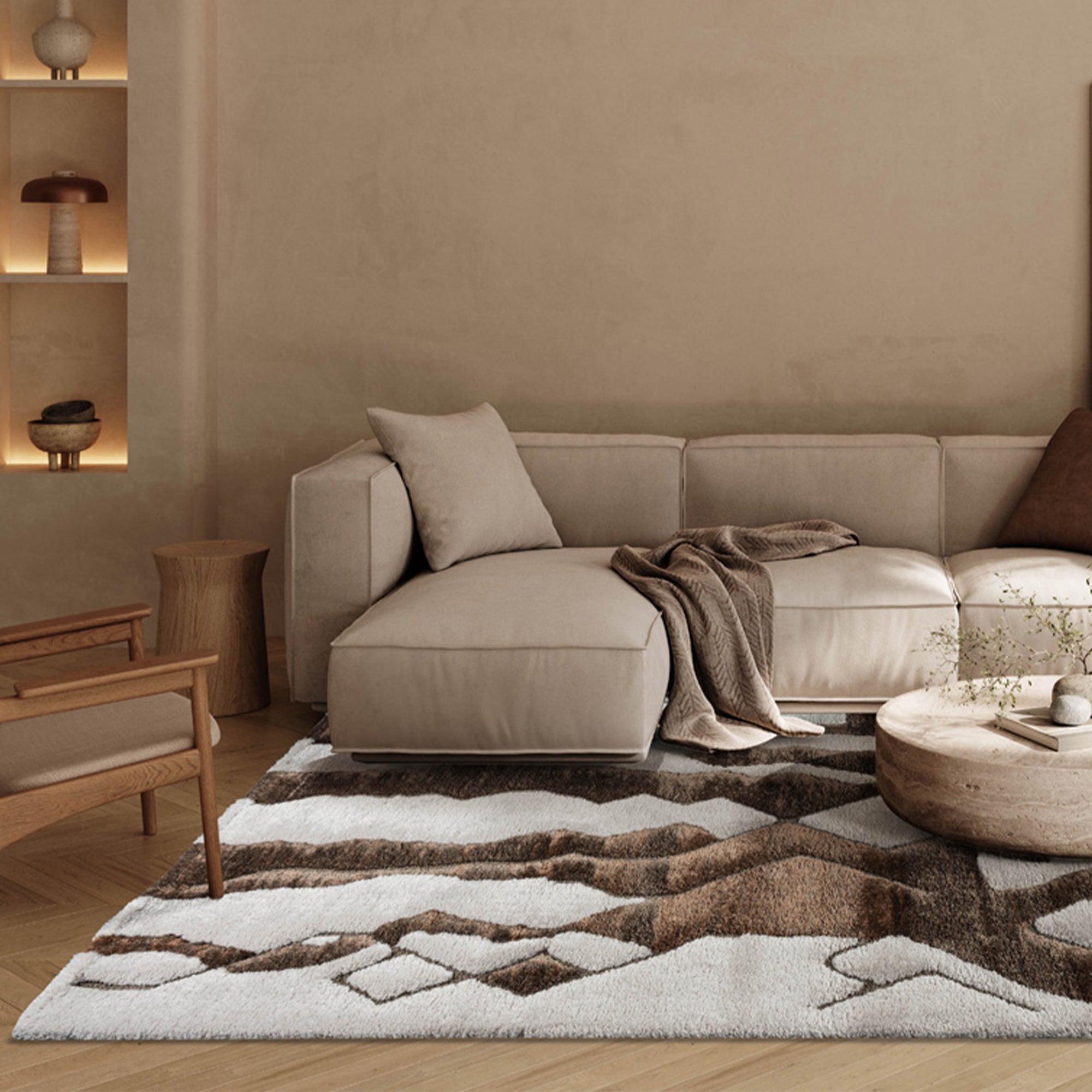 Dune - Patterned Rug, Brown