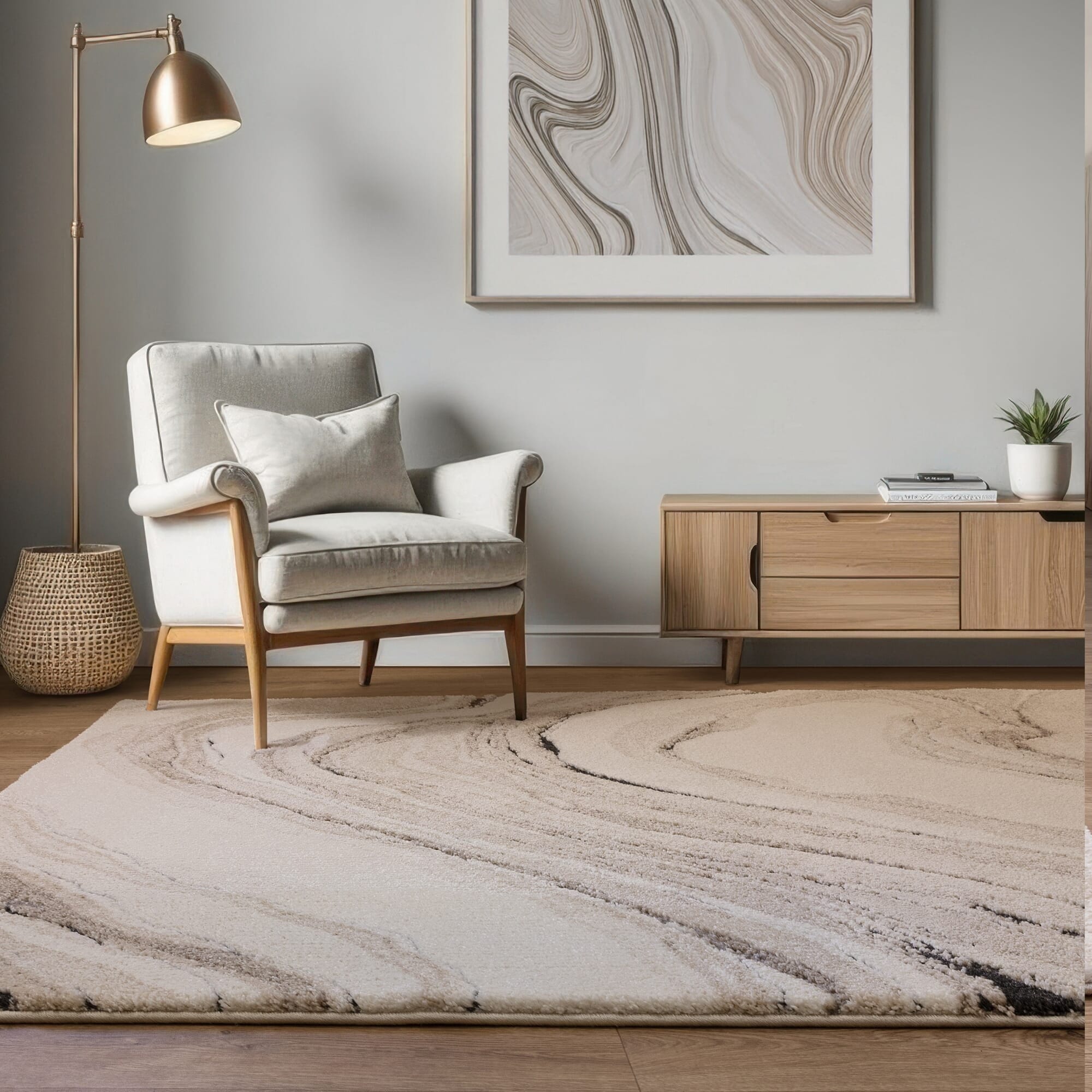 Mirage Beige - Patterned Rug