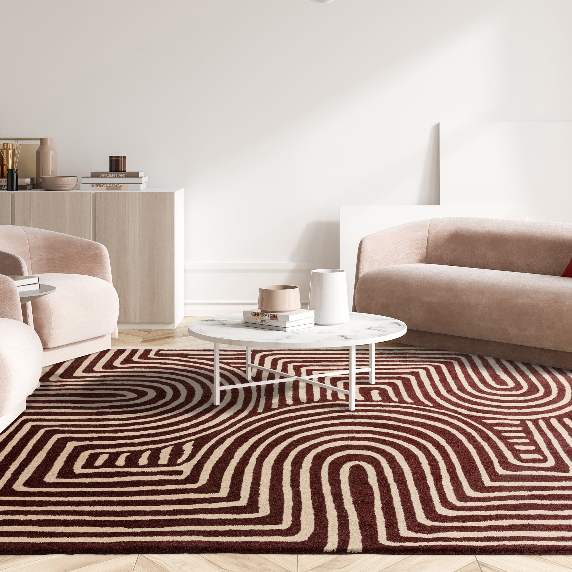 Reef Curve Rug RF29 Plum 200cm x 290cm