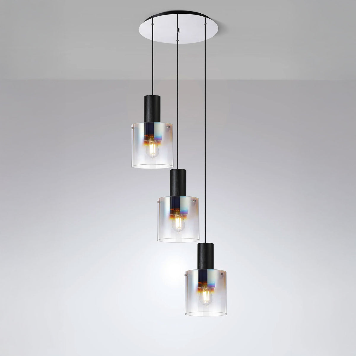 Rizzi Chrome - Pendant Ceiling Light, 3 Light