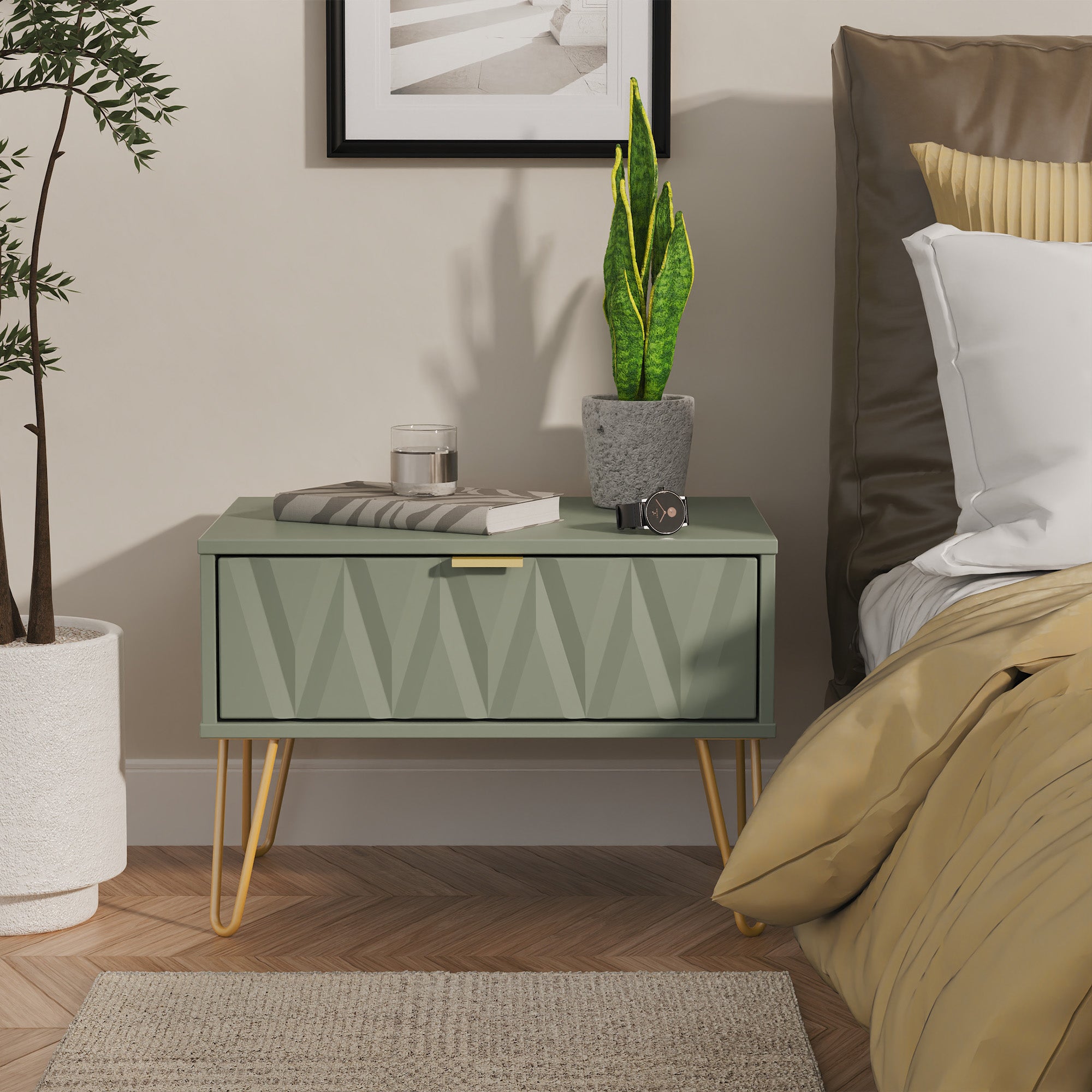Jewel - 1 Drawer Bedside Table