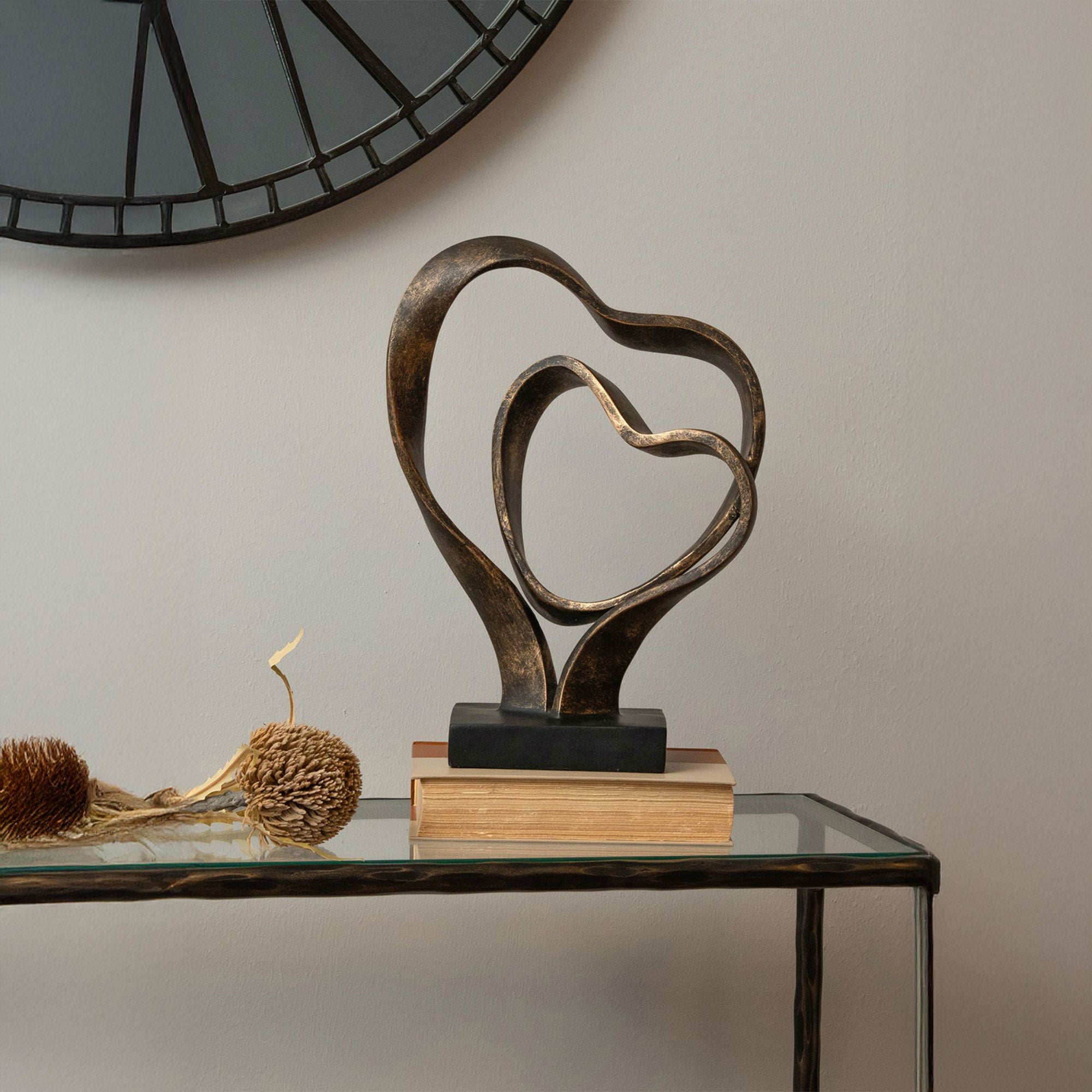 Antique - Bronze Heart Sculpture