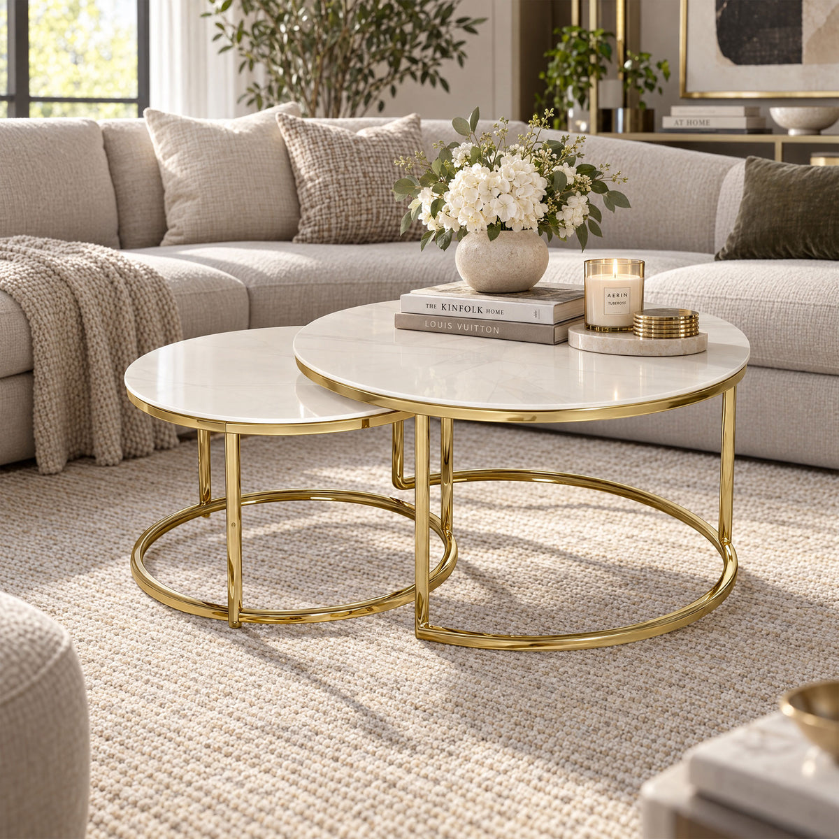 Cairo - Ceramic Coffee Tables, Nest of 2