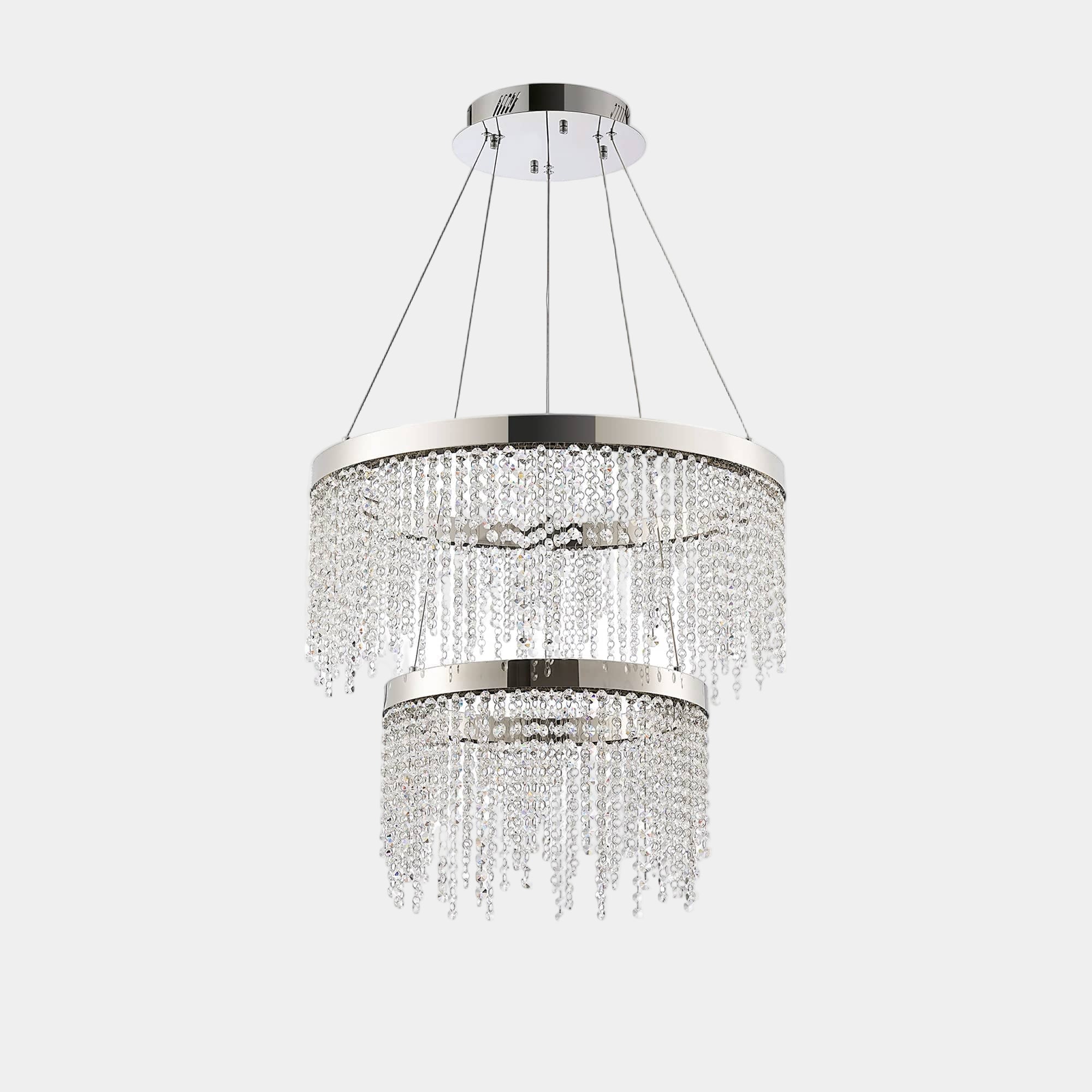 Atlantis LED Round 2 Tier Pendant Chrome