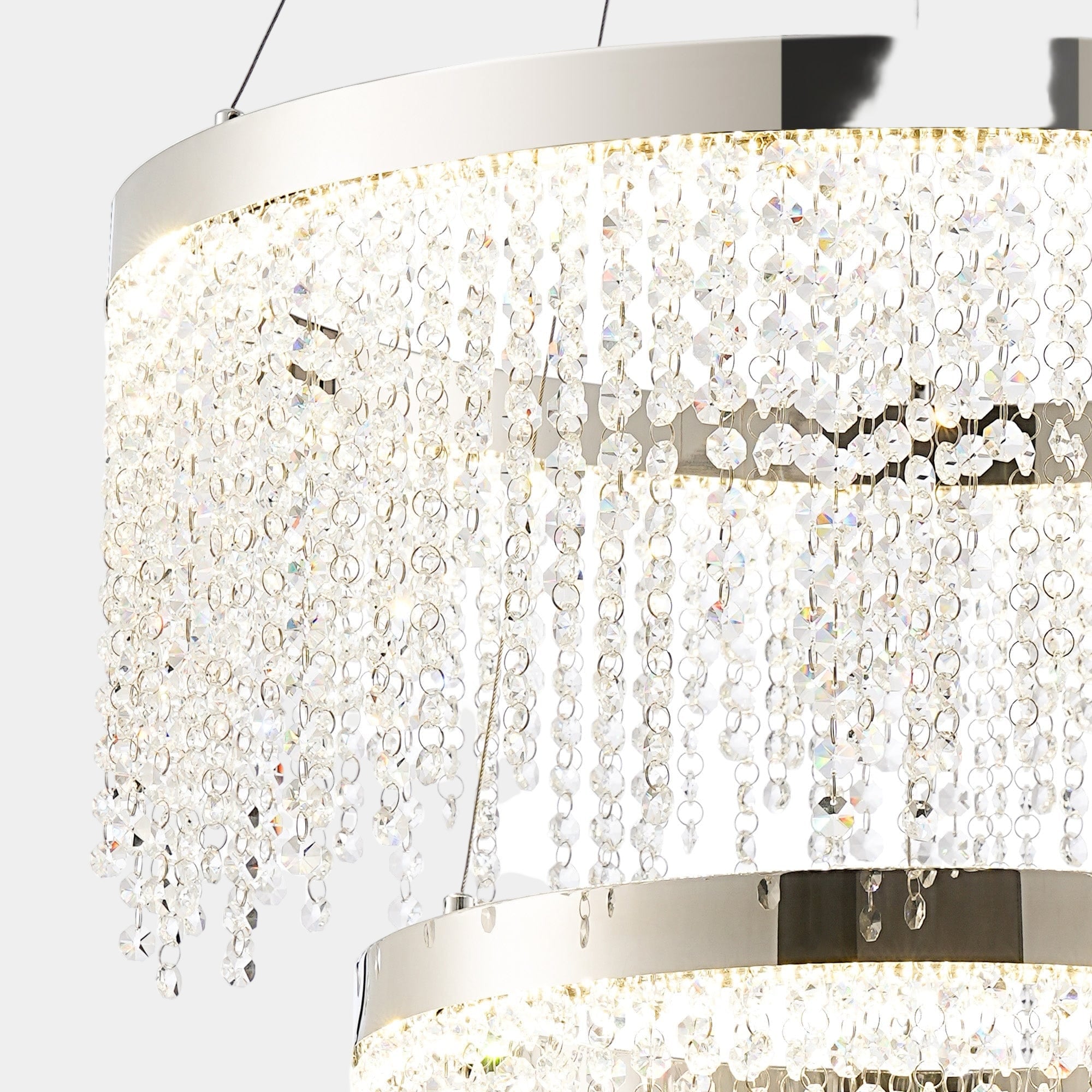 Atlantis LED Round 2 Tier Pendant Chrome