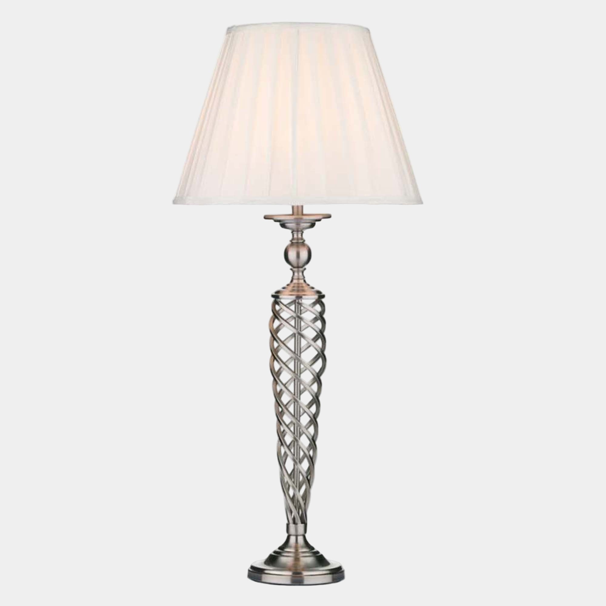 Braid Table Lamp Satin Chrome