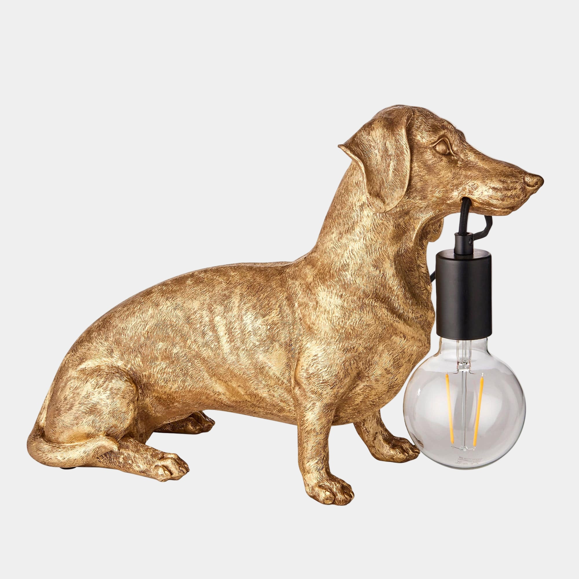 Dachshund Lamp Gold