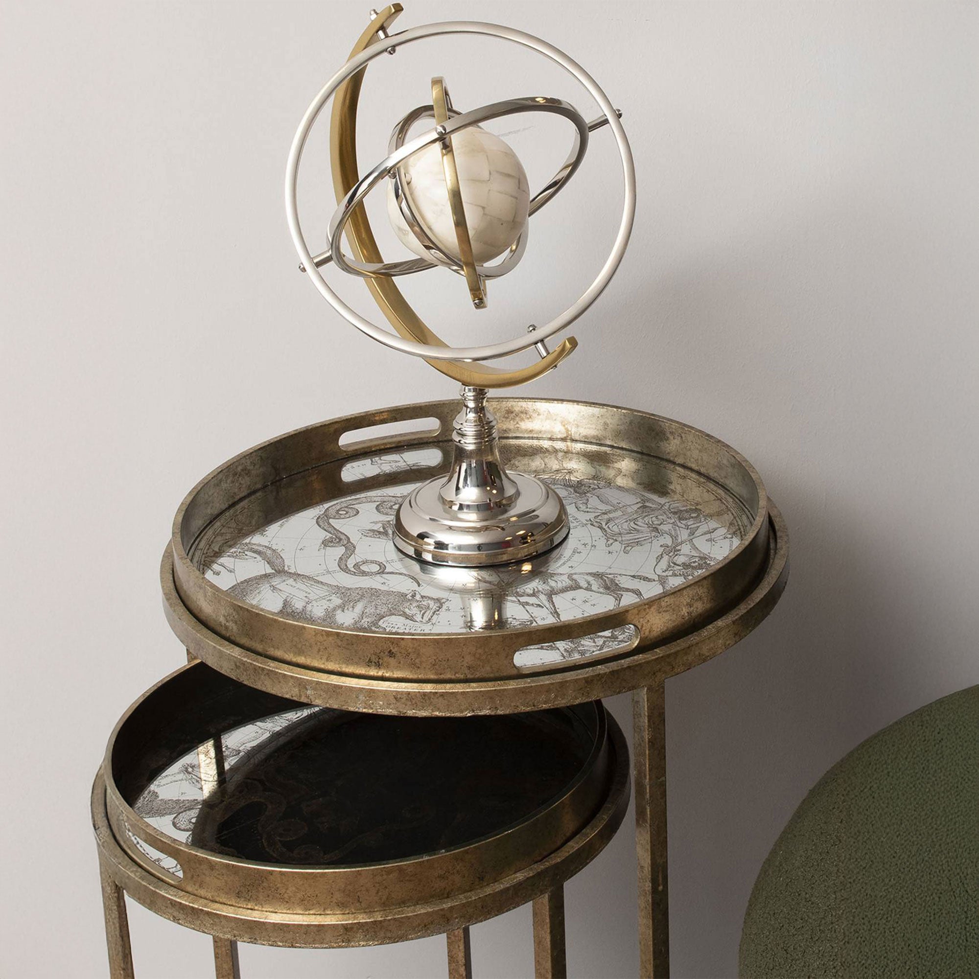 Armilliary - Silver Globe Sculpture