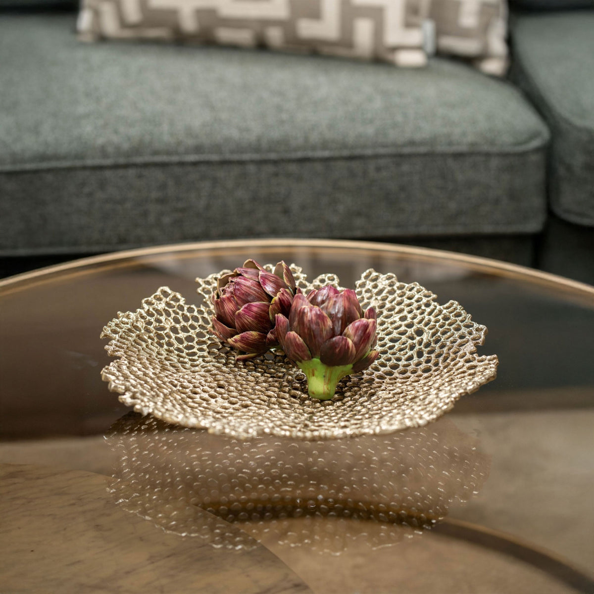 Miel - Decorative Bowl, Gold Metal