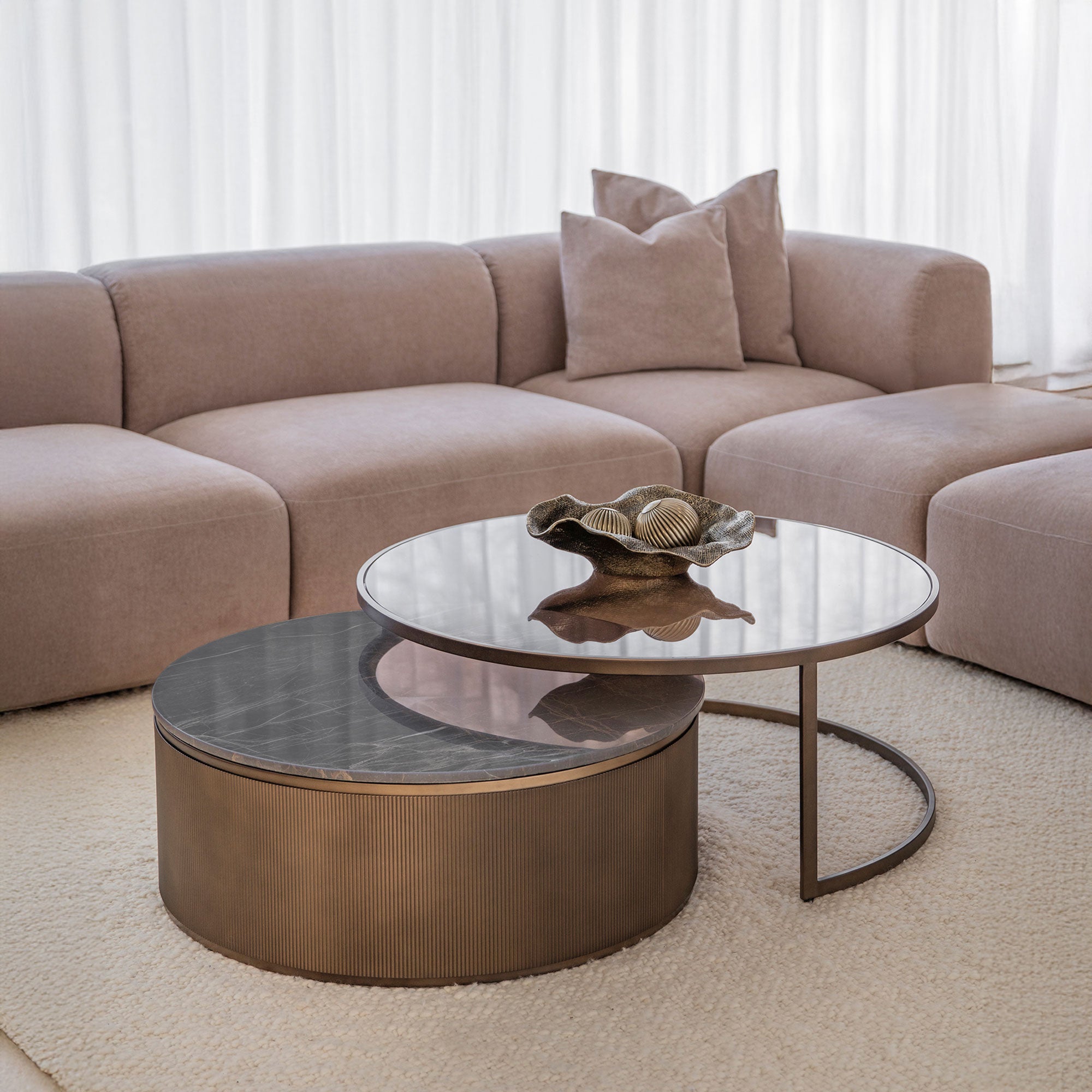 Kingston - Stone Effect Coffee Tables, Set of 2