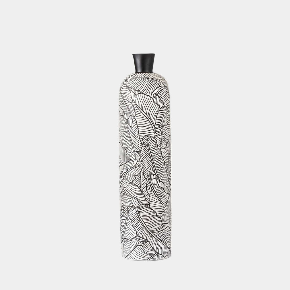 Leaf Print Tall Vase Small