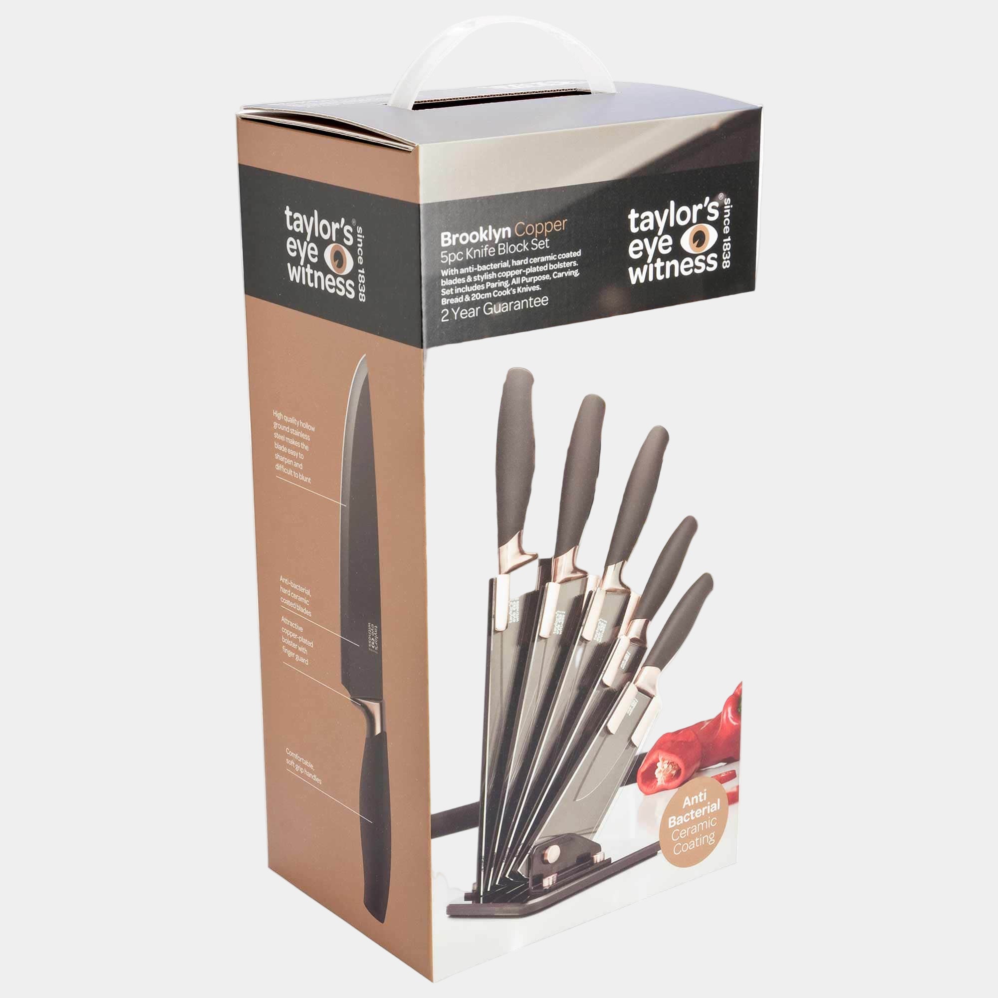 Brooklyn Copper Knife Block 5pc