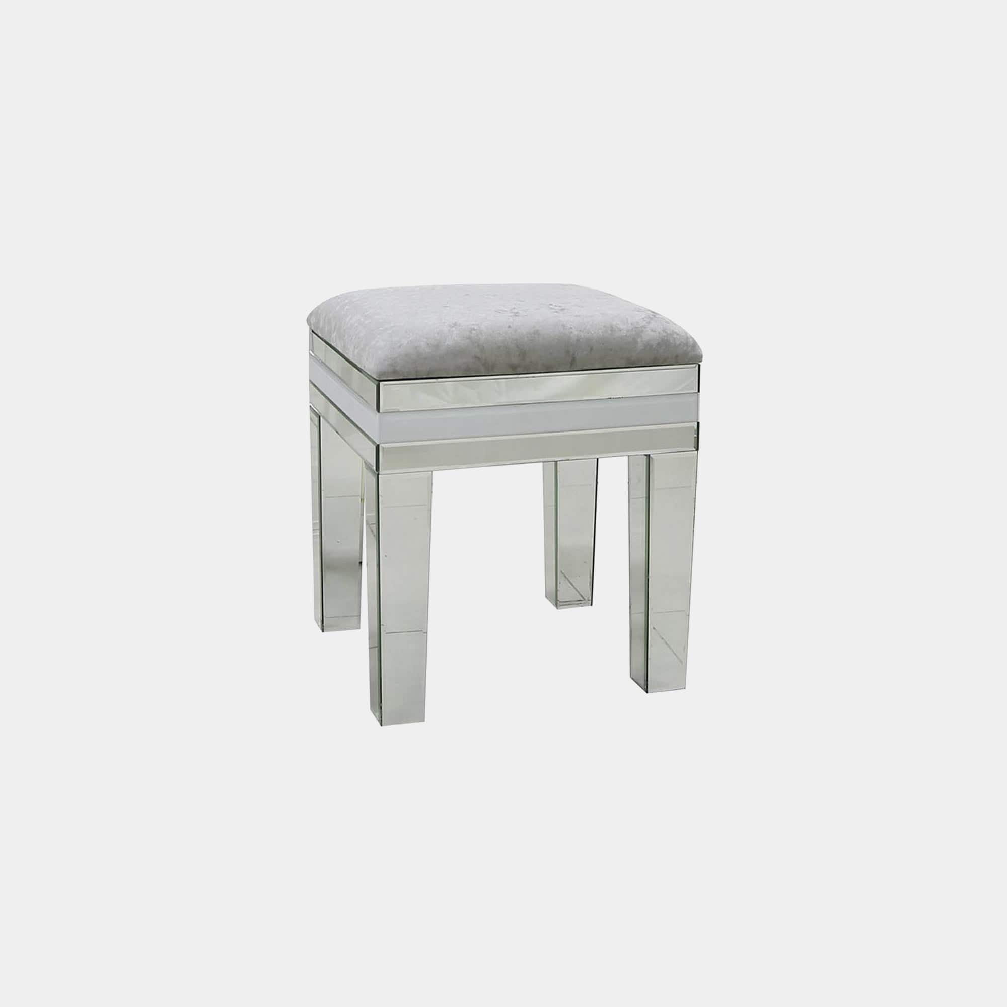 Madison Dressing Table Stool, Grey Mirrored Lowest Price