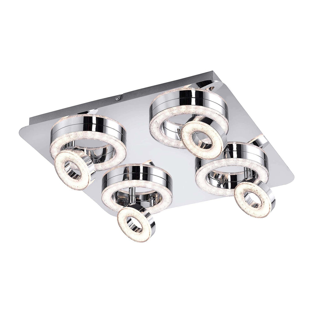 Rolo LED 4 Flush Crystal Design