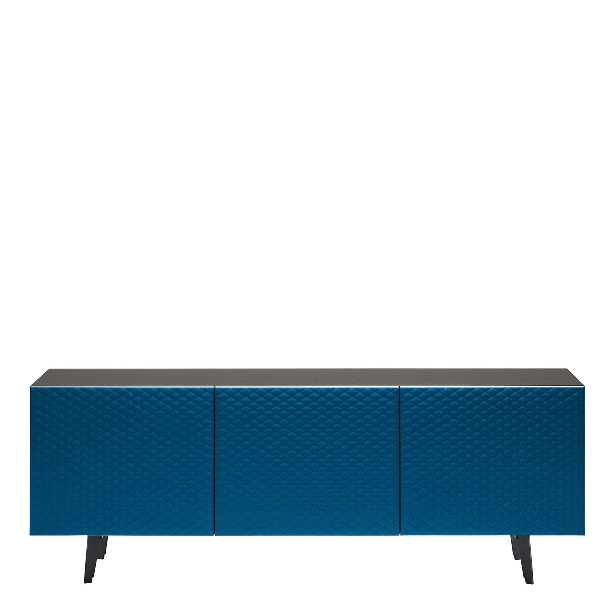 3 Door Sideboard In GF69 Graphite Structure & Soft Leather Doors