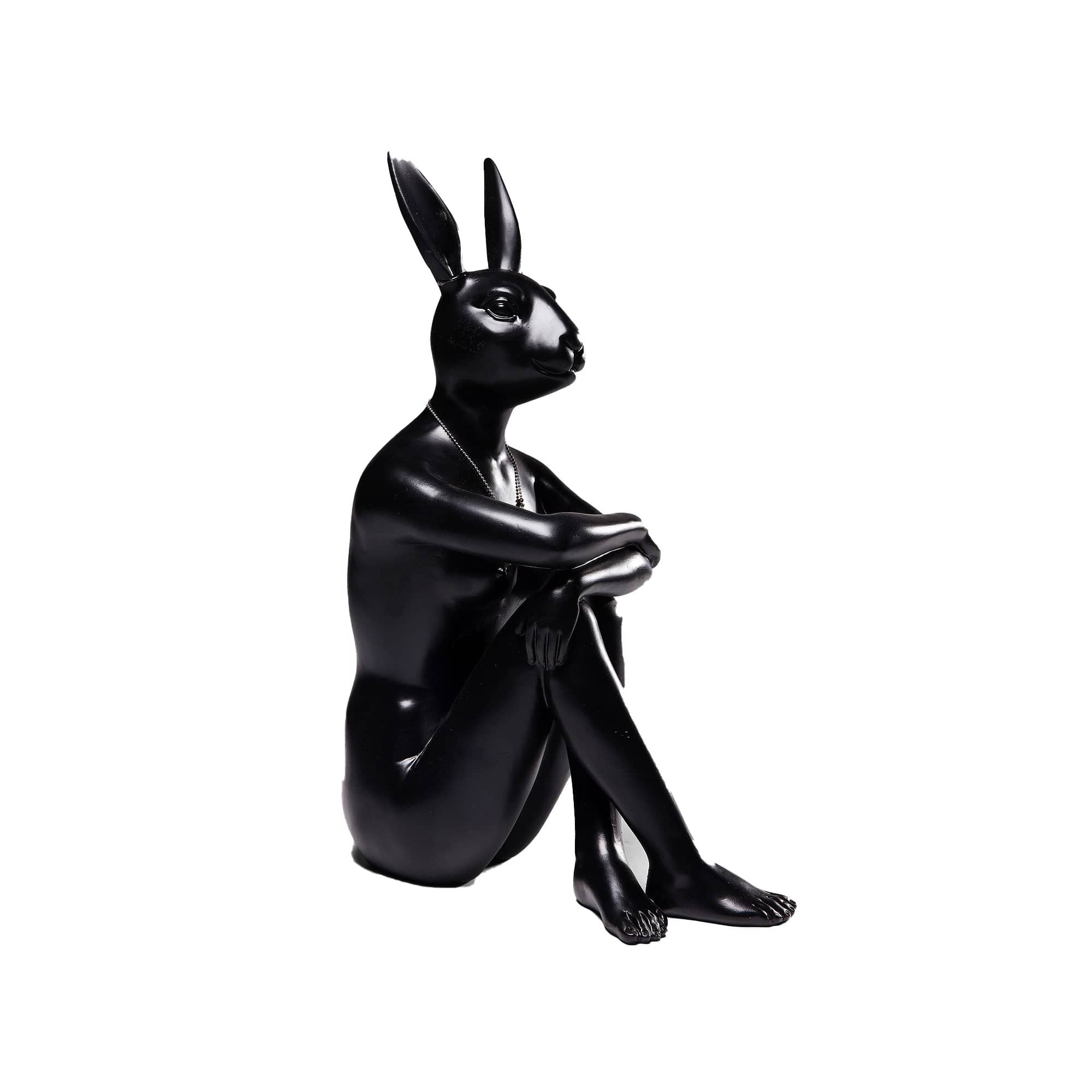 Rabbit Figure Arms Folded - High Gloss Black