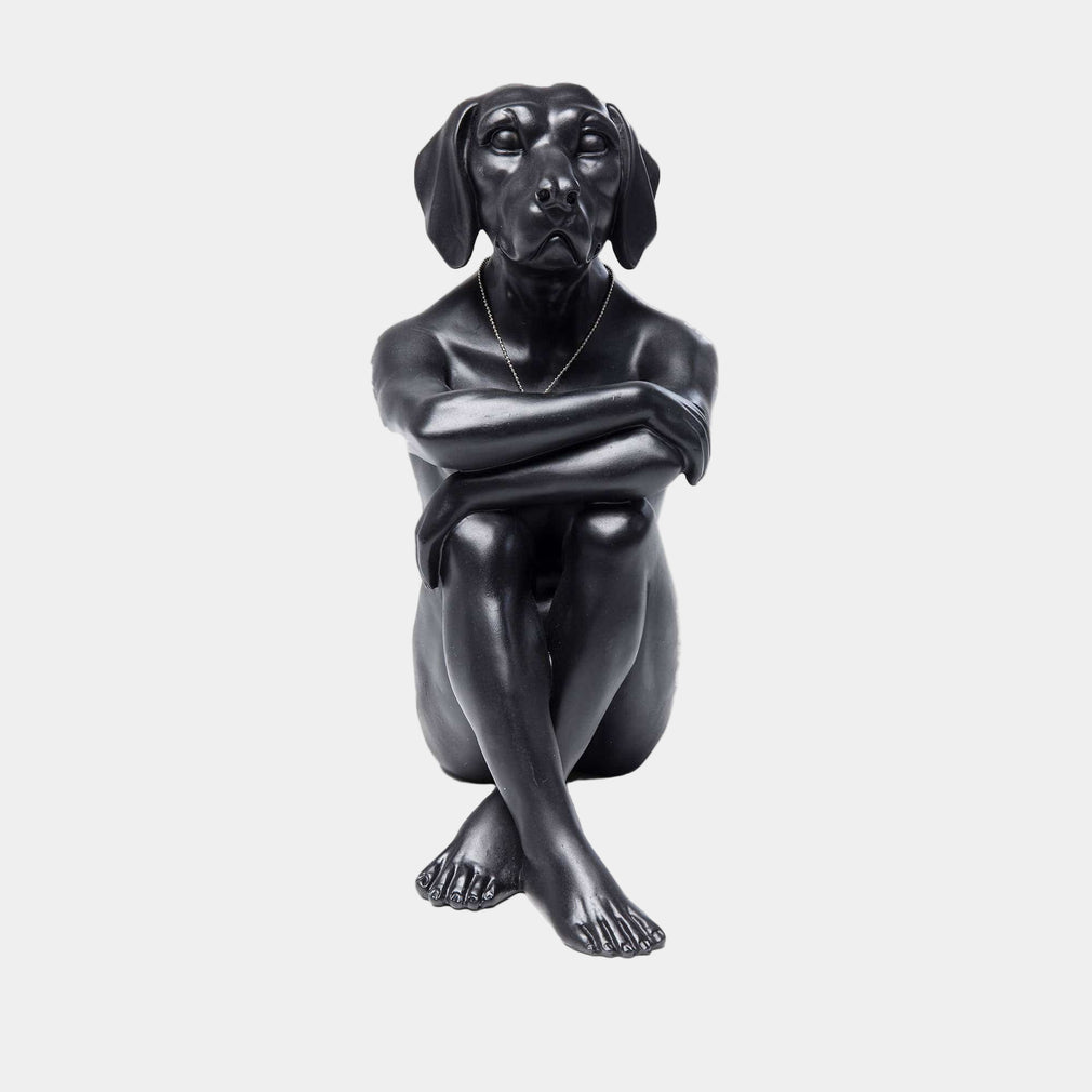 Dog Figure Arms Folded - High Gloss Black