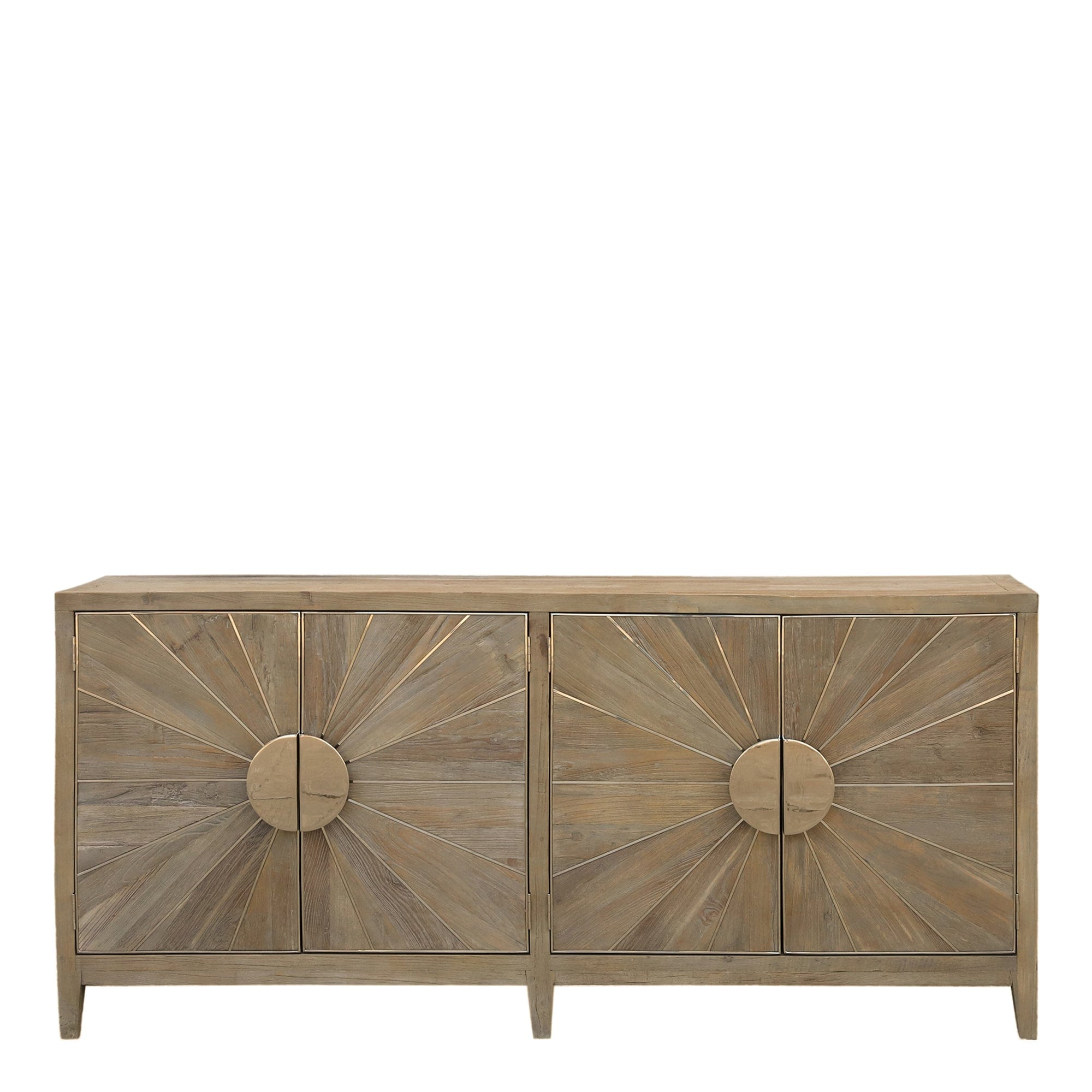 200cm Sideboard Smokey Grey/Shiny Steel