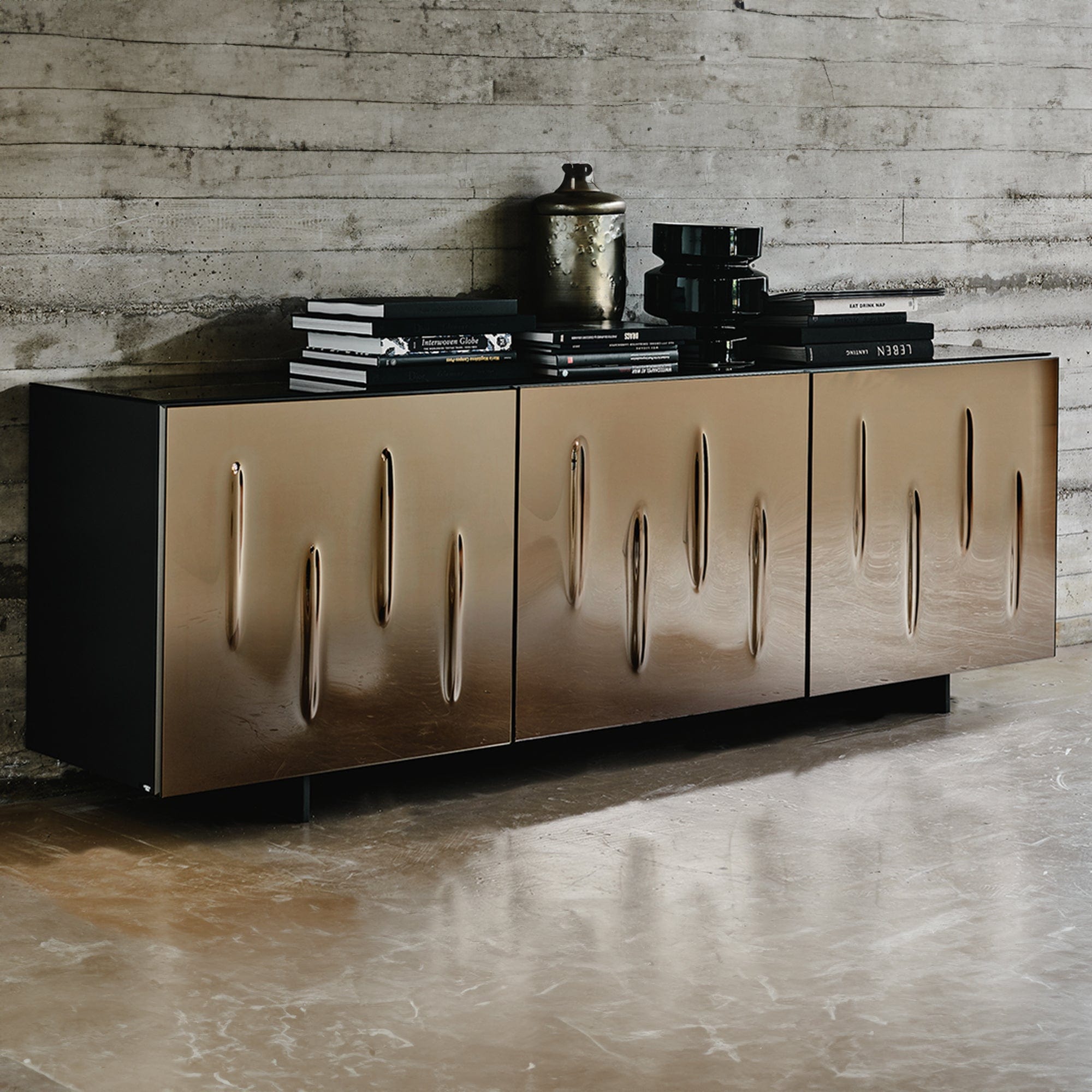 Cattelan Italia Carnaby - 3 Door Sideboard, Metallic