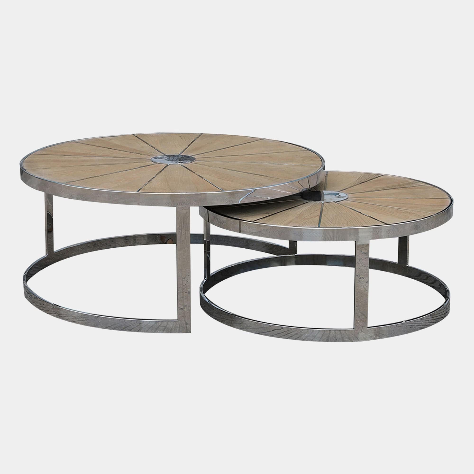 Set of 2 Round Coffee Tables - Smokey Grey Finish