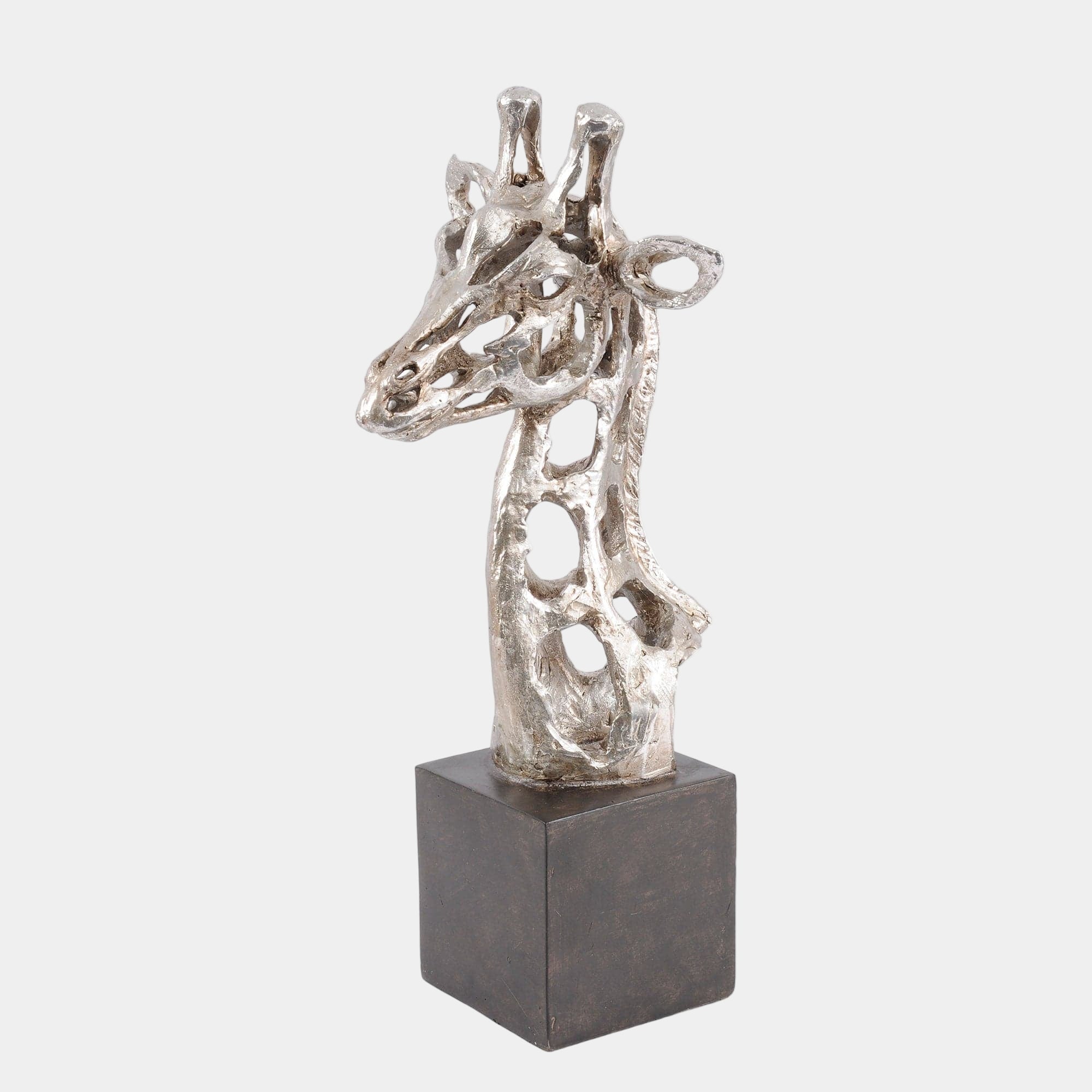 Natures Edge Giraffe Head Sculpture - Silver
