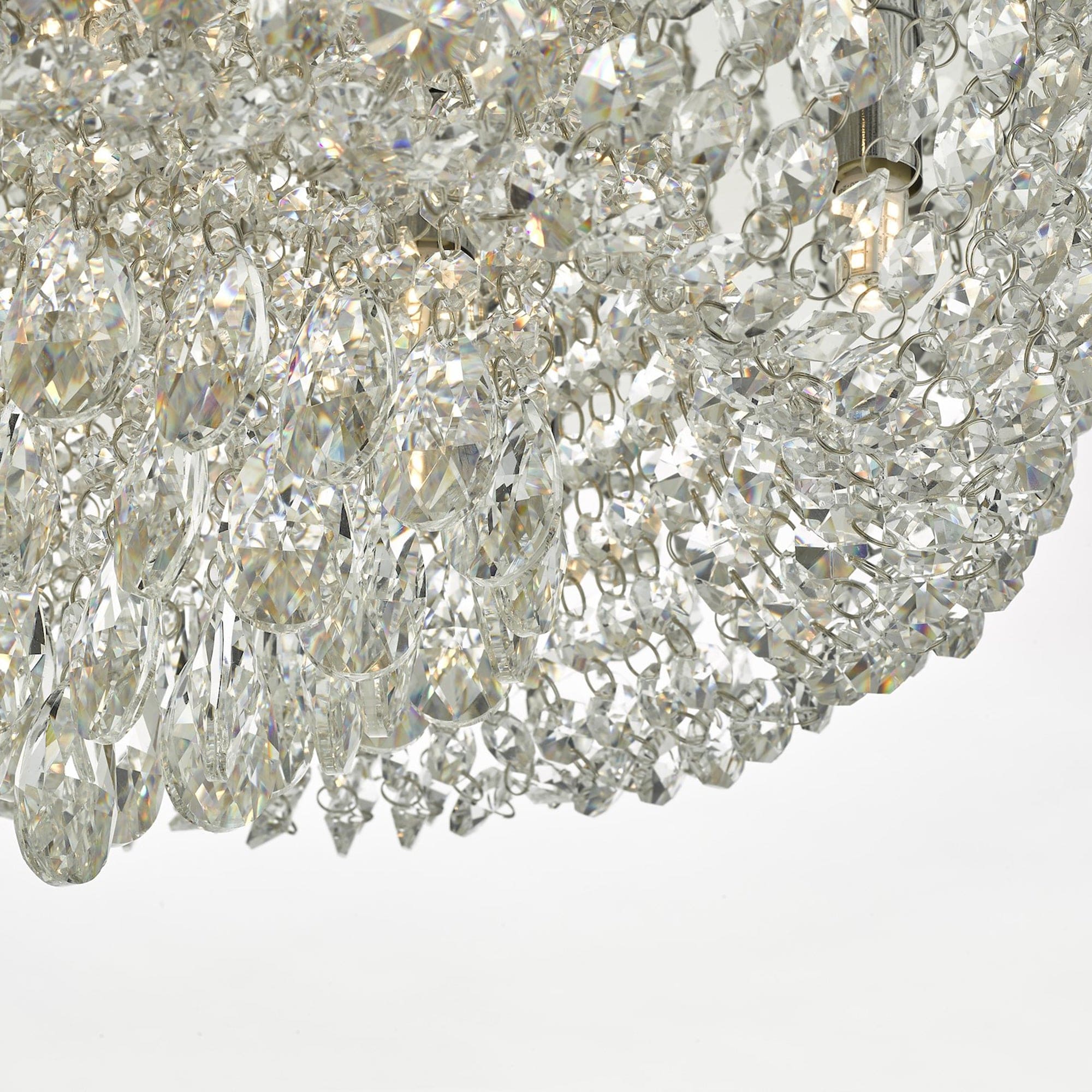 Kew 9 Light Beaded Crystal Flush