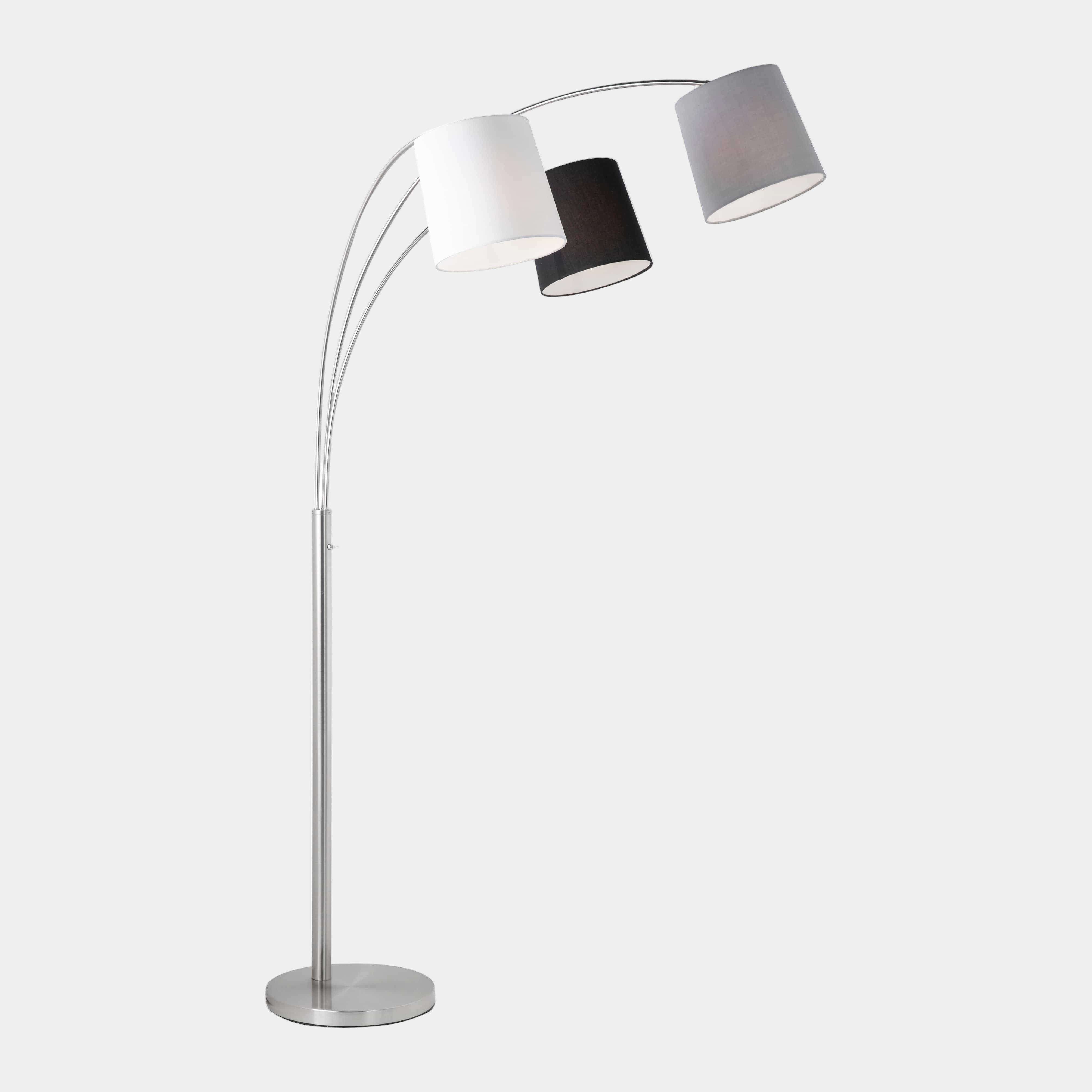 Largo LED 3 Arm Floorlamp Steel