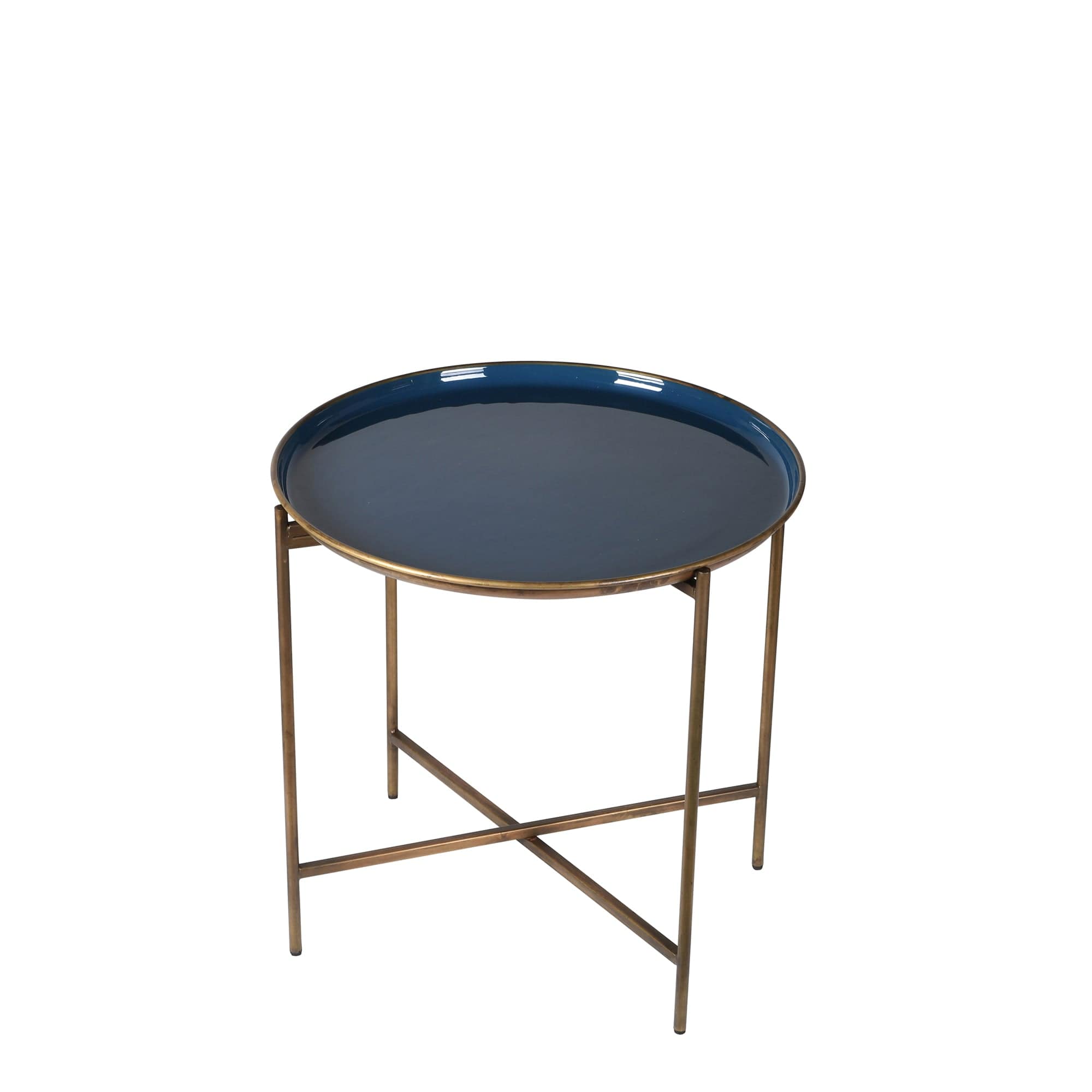 Blue & Gold Enamel Tray Table