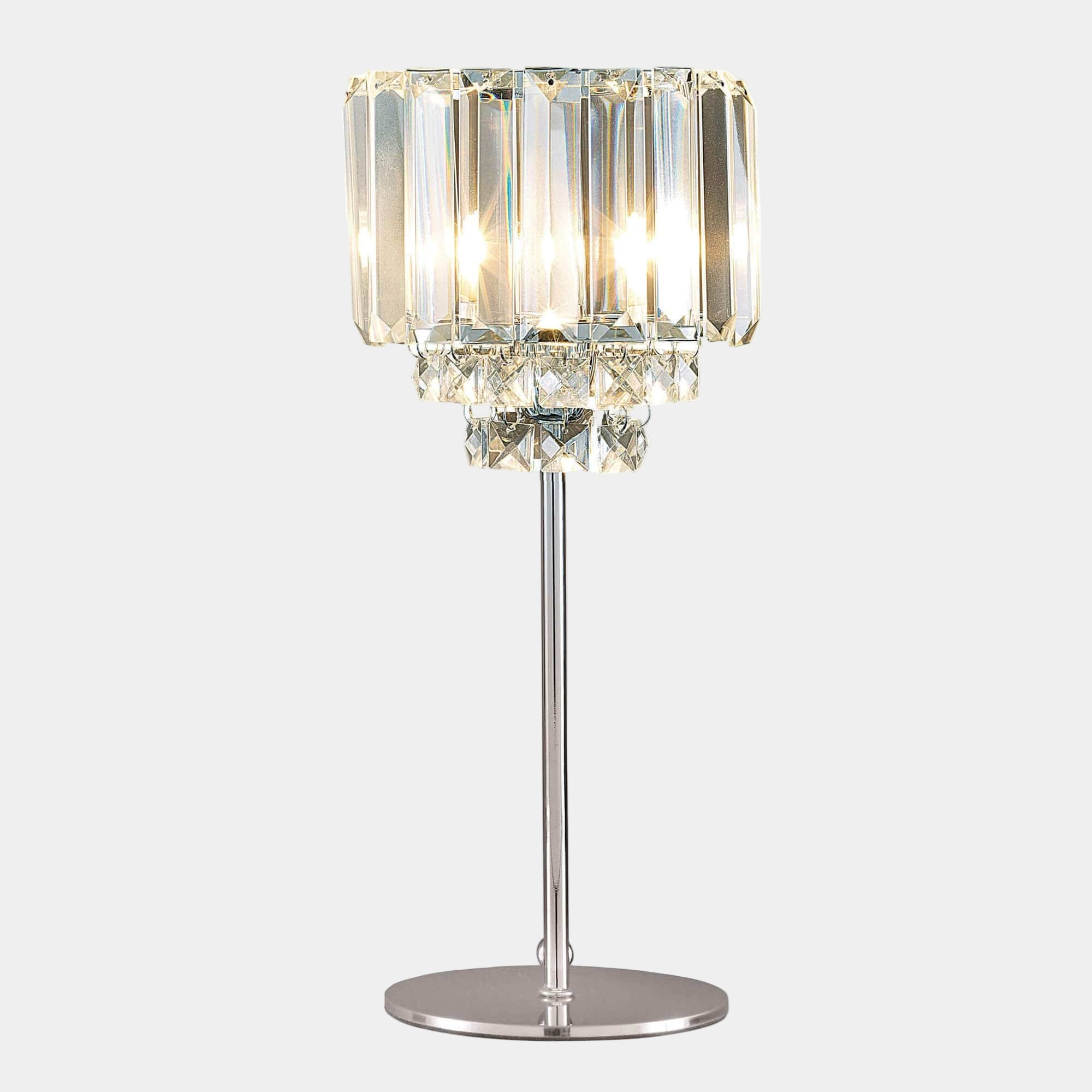 LA Collection Vienna Table Lamp Crystal/Chrome