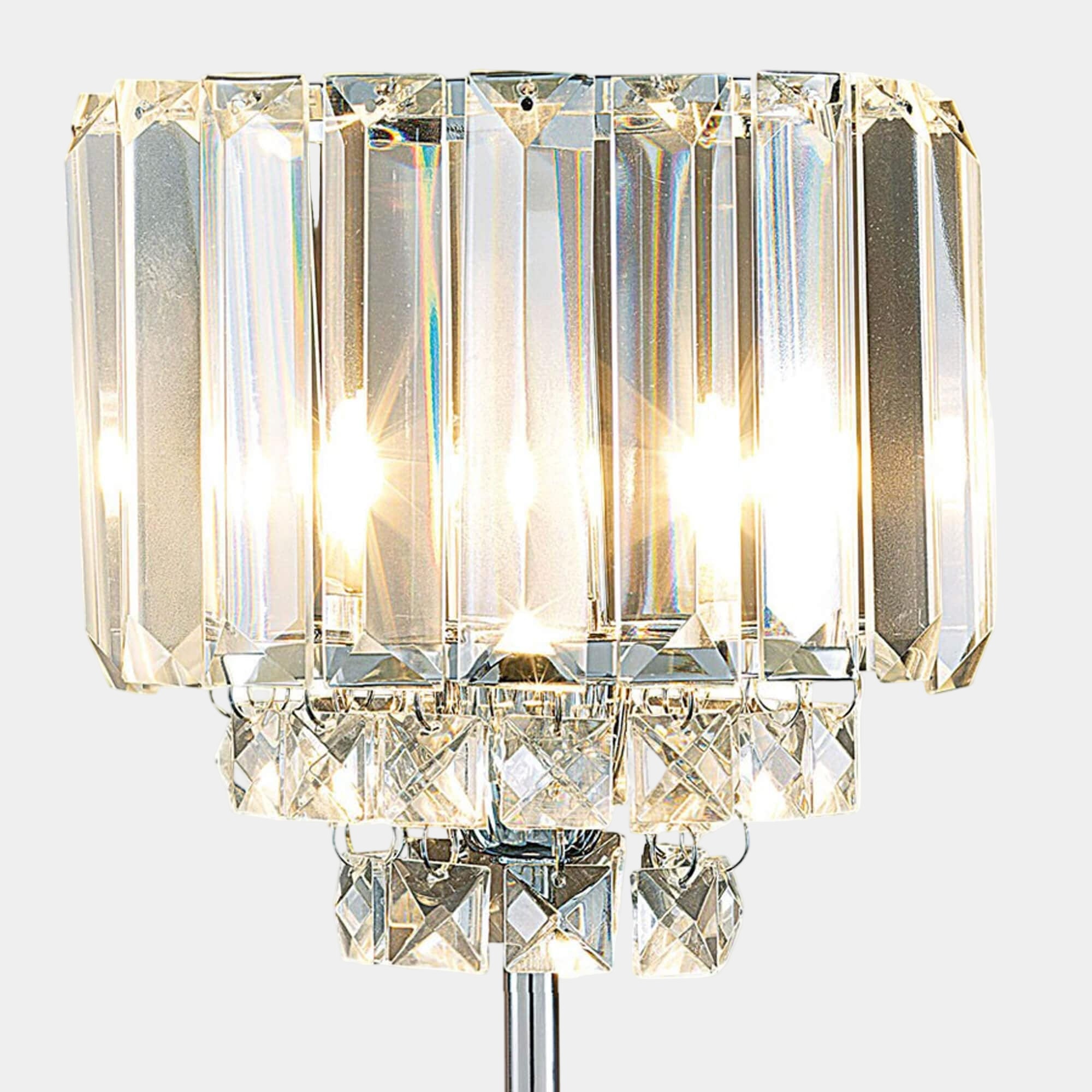 LA Collection Vienna Table Lamp Crystal/Chrome