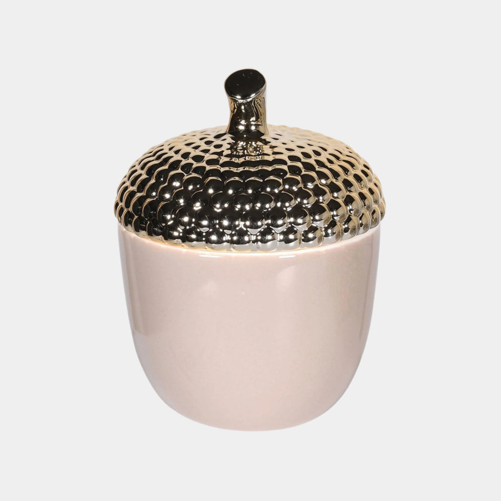 Acorn Jar Taupe & Gold