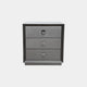 3 Drw Bedside 55cm Table Stainless Steel Handles HG Finish