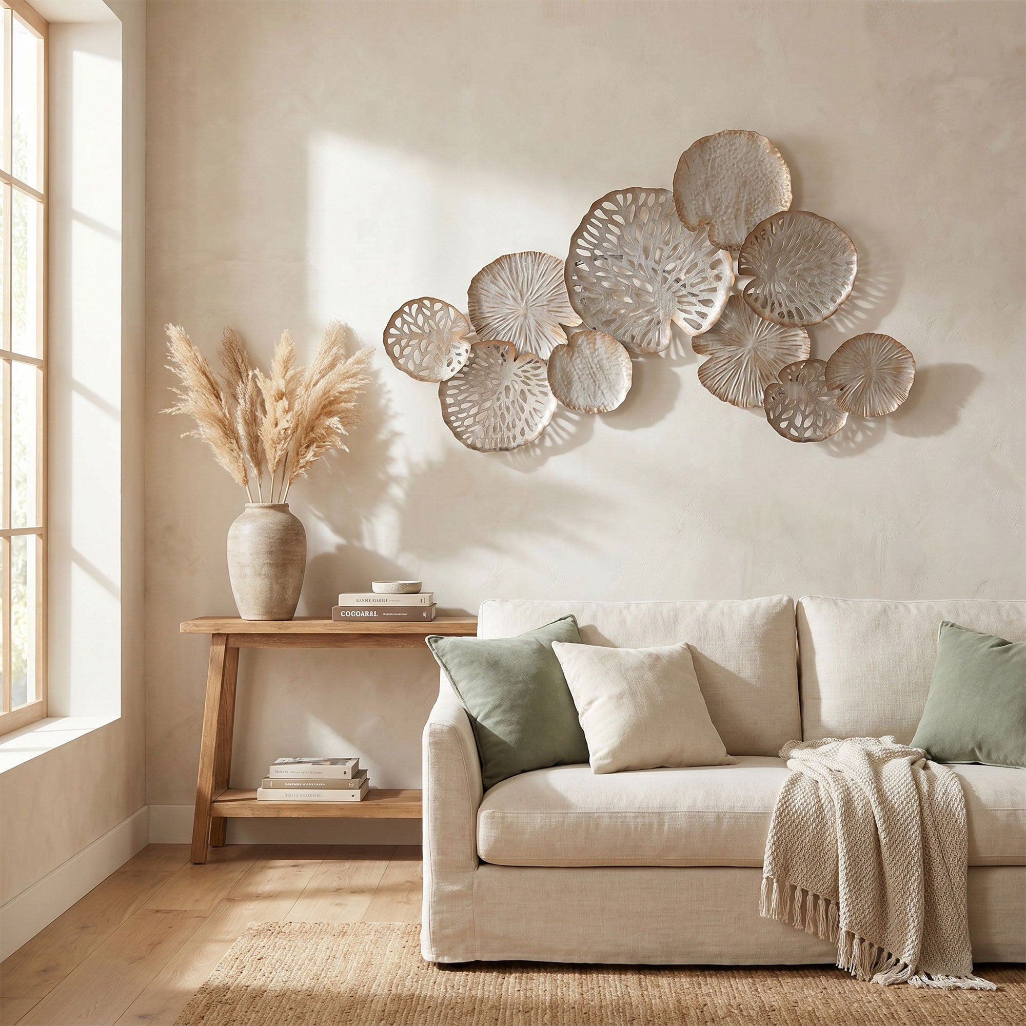 Golden Lilypads - Metallic Wall Art