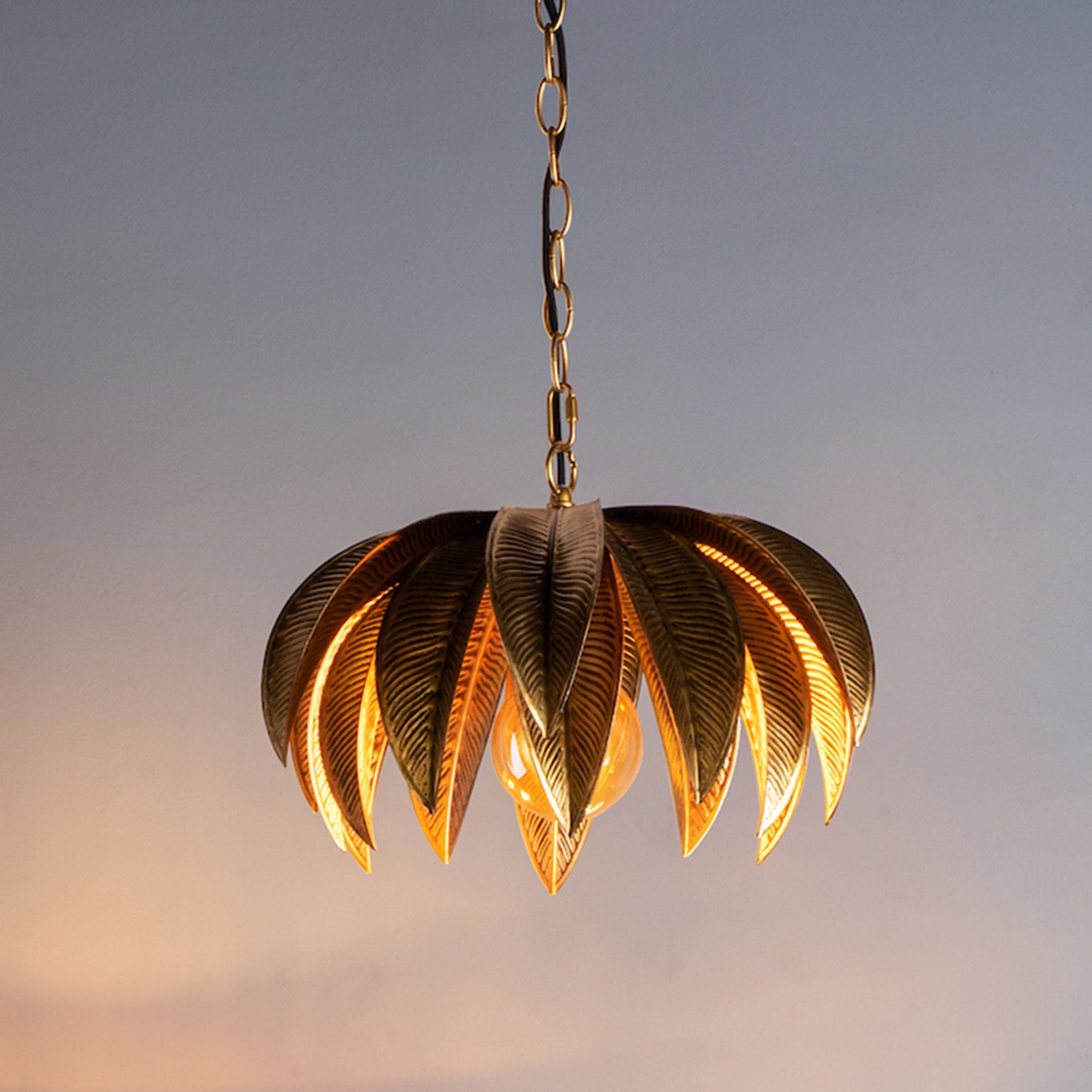 Palm - Antique Brass Ceiling Light