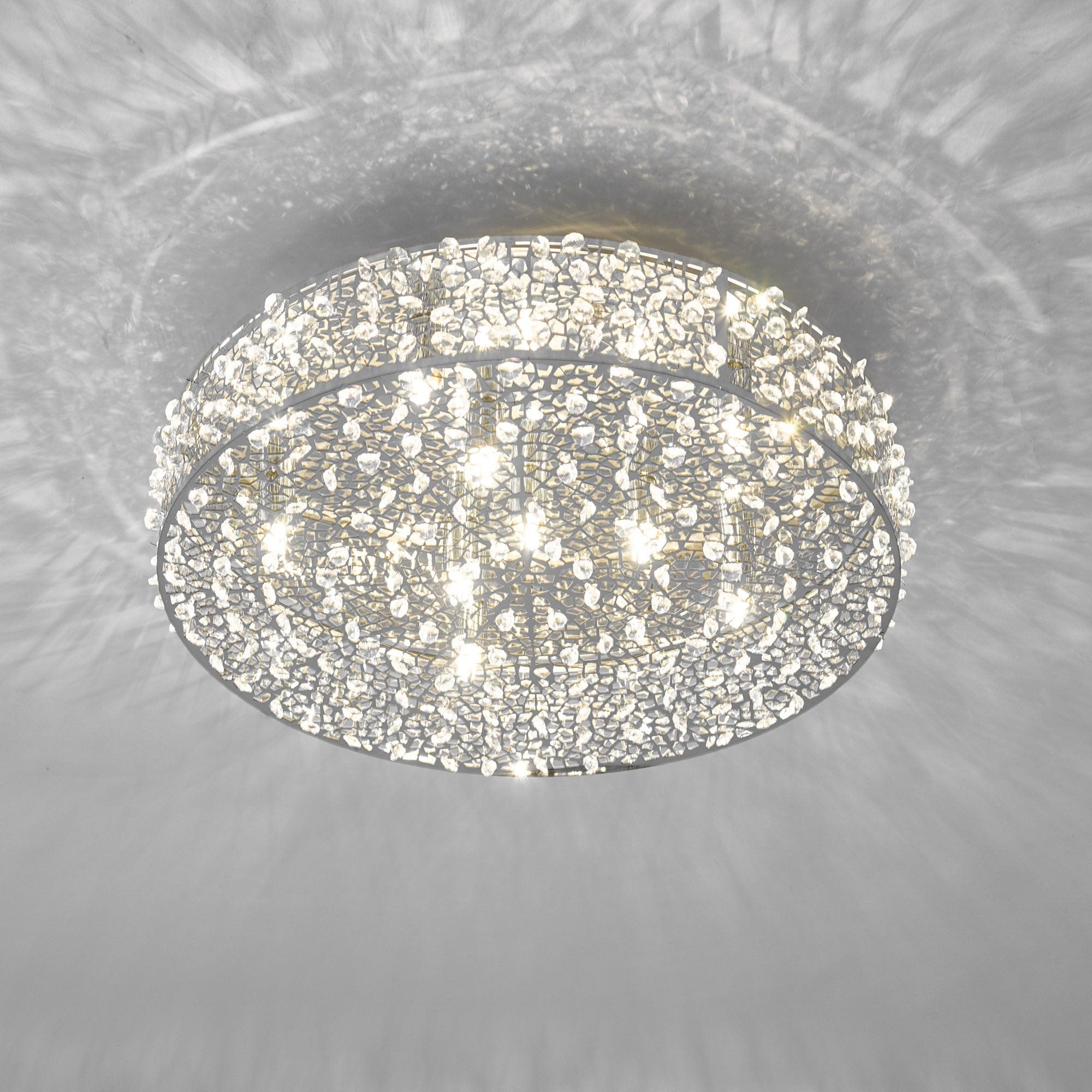 Jacynth - Chrome & Crystal 6 Light Flush Ceiling Light