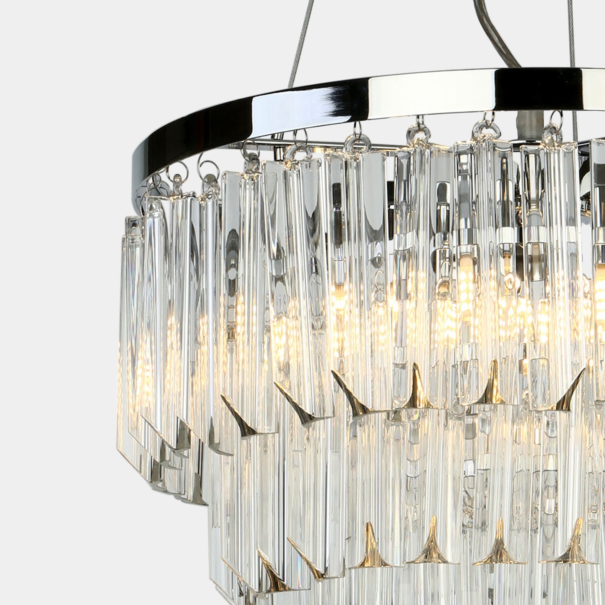 Carra 5 Pendant Clear Polished Nickel