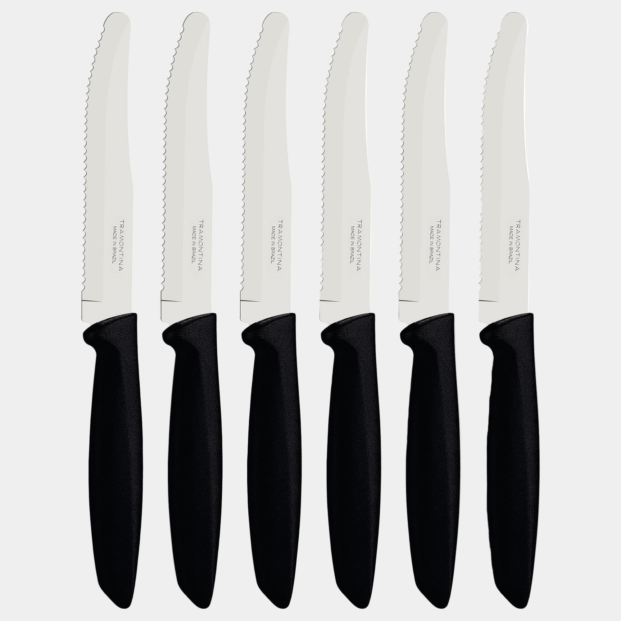 Serrated Knife Set of 6 Black