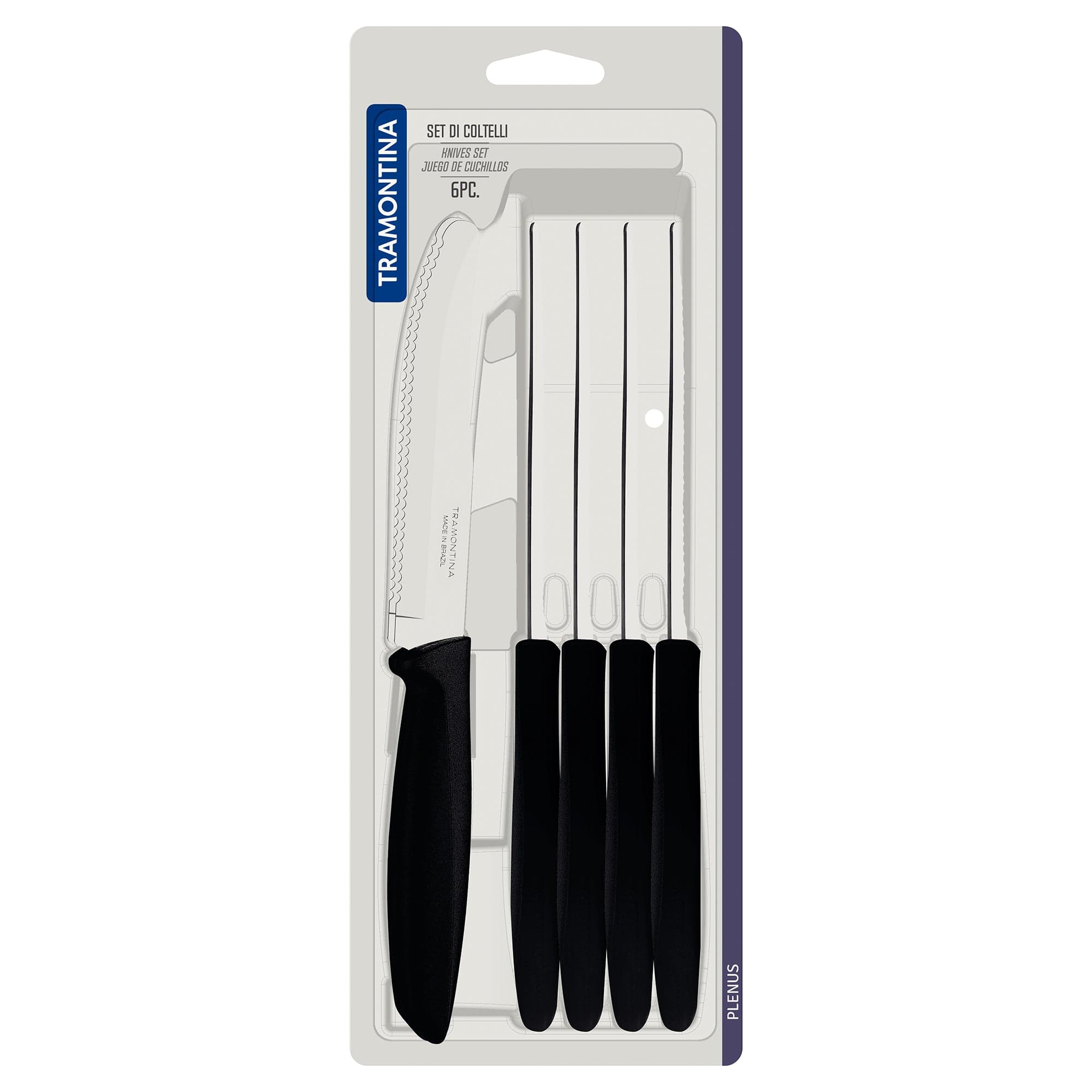 Serrated Knife Set of 6 Black